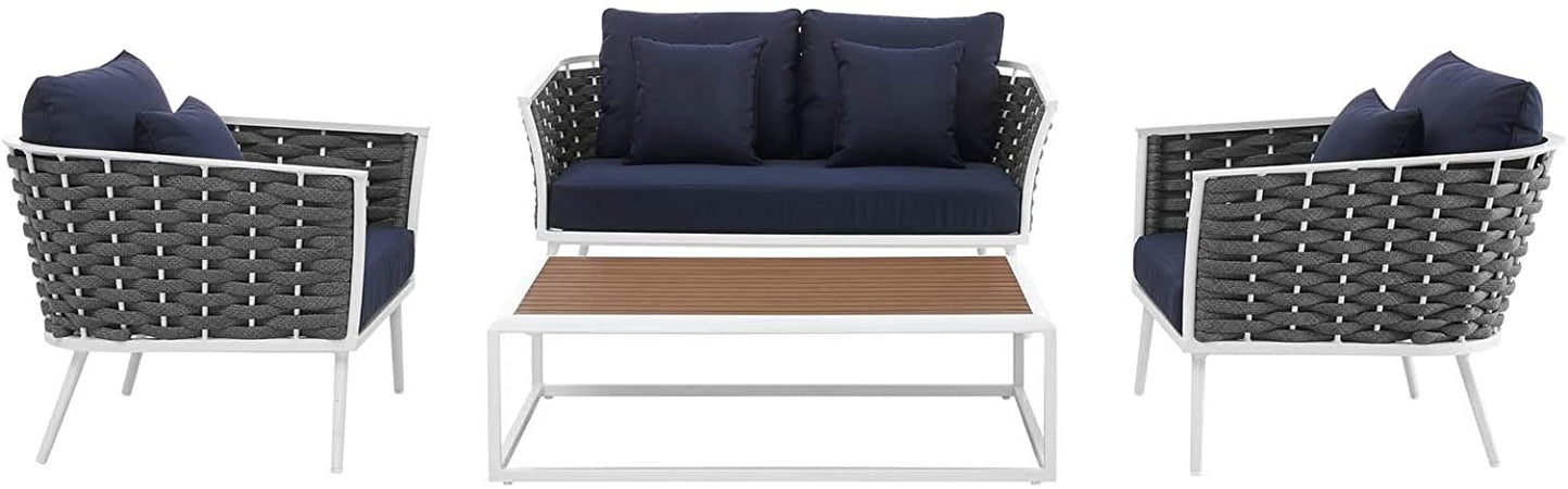 Modway Stance 4 Piece Outdoor Patio Aluminum Sectional Sofa Set-EEI-3172 | Outdoor Sofas, Loveseats & Sectionals | Modishstore-2