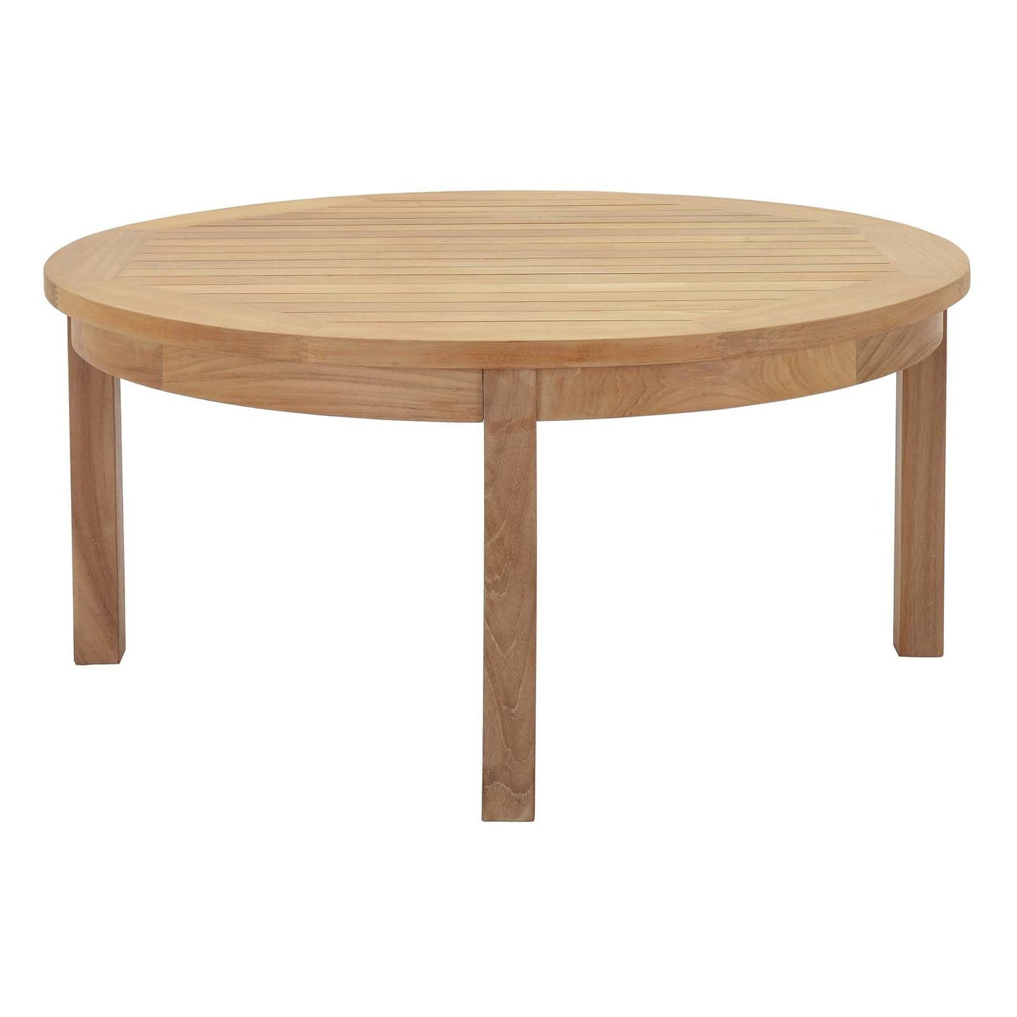 Modway Marina Outdoor Patio Teak Round Coffee Table - Natural | Outdoor Tables | Modishstore-2