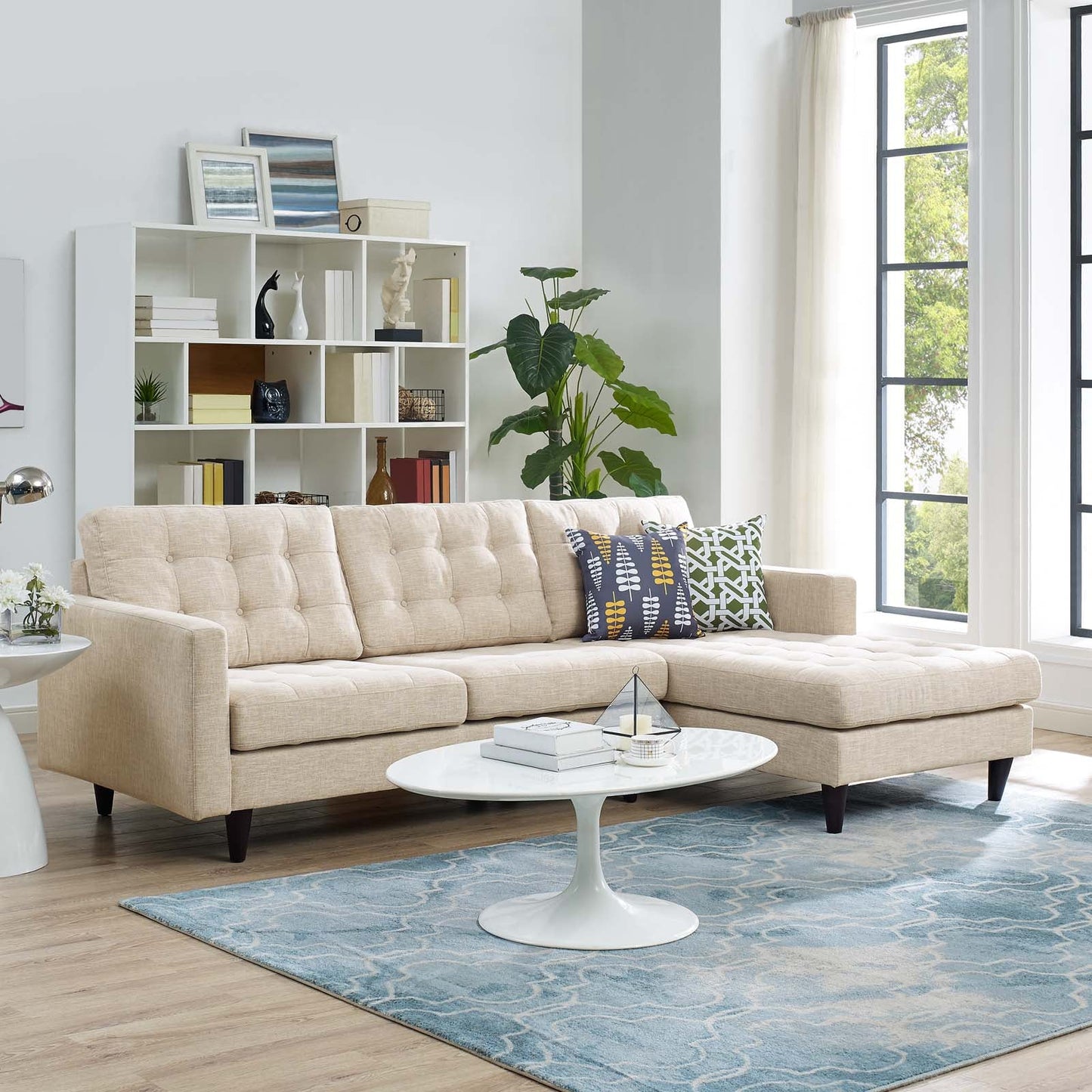 Empress Right-Facing Upholstered Fabric Sectional Sofa By Modway - EEI-1416 | Sectional