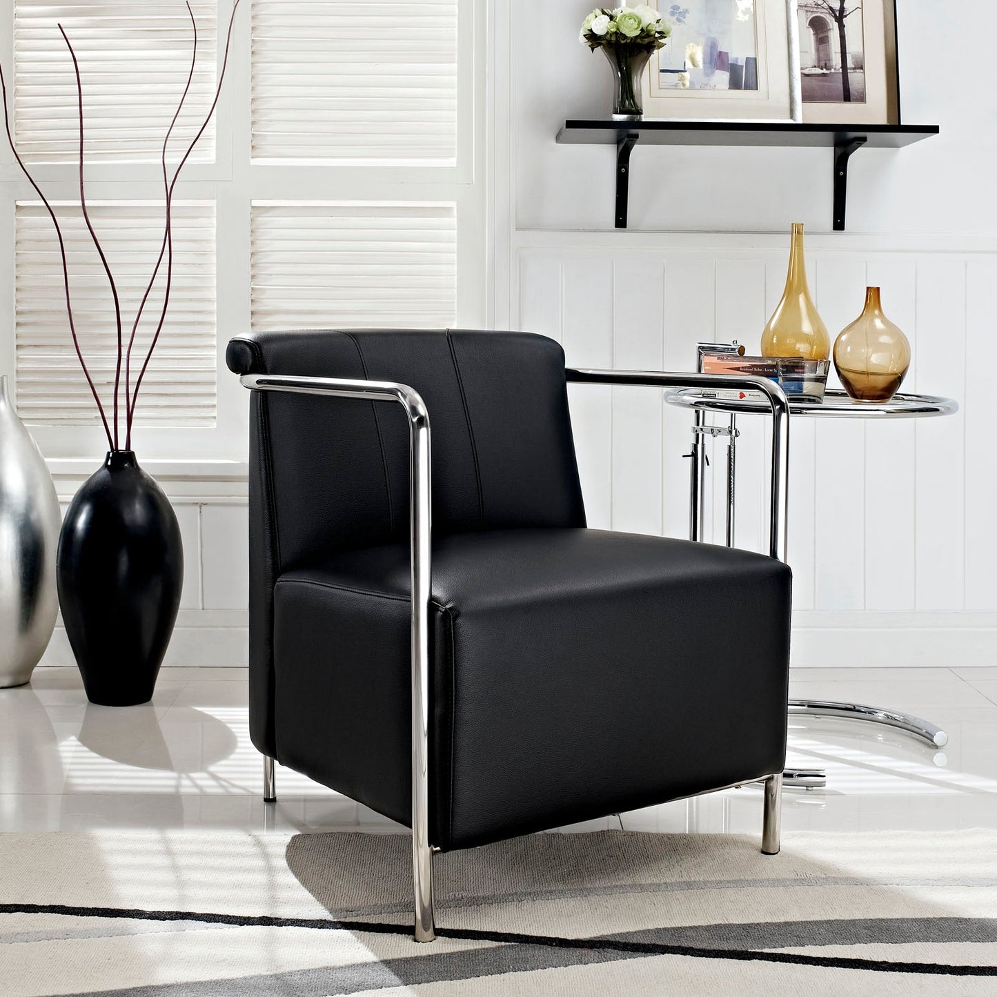 Ebb Upholstered Vinyl Lounge Chair By Modway - EEI-1439 | Lounge Chairs