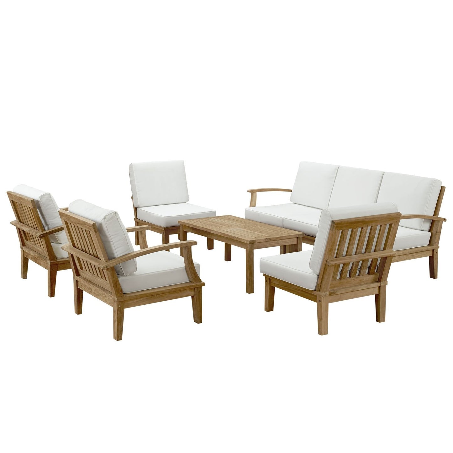 Marina 8 Piece Outdoor Patio Teak Set By Modway | Outdoor Sofas, Loveseats & Sectionals |