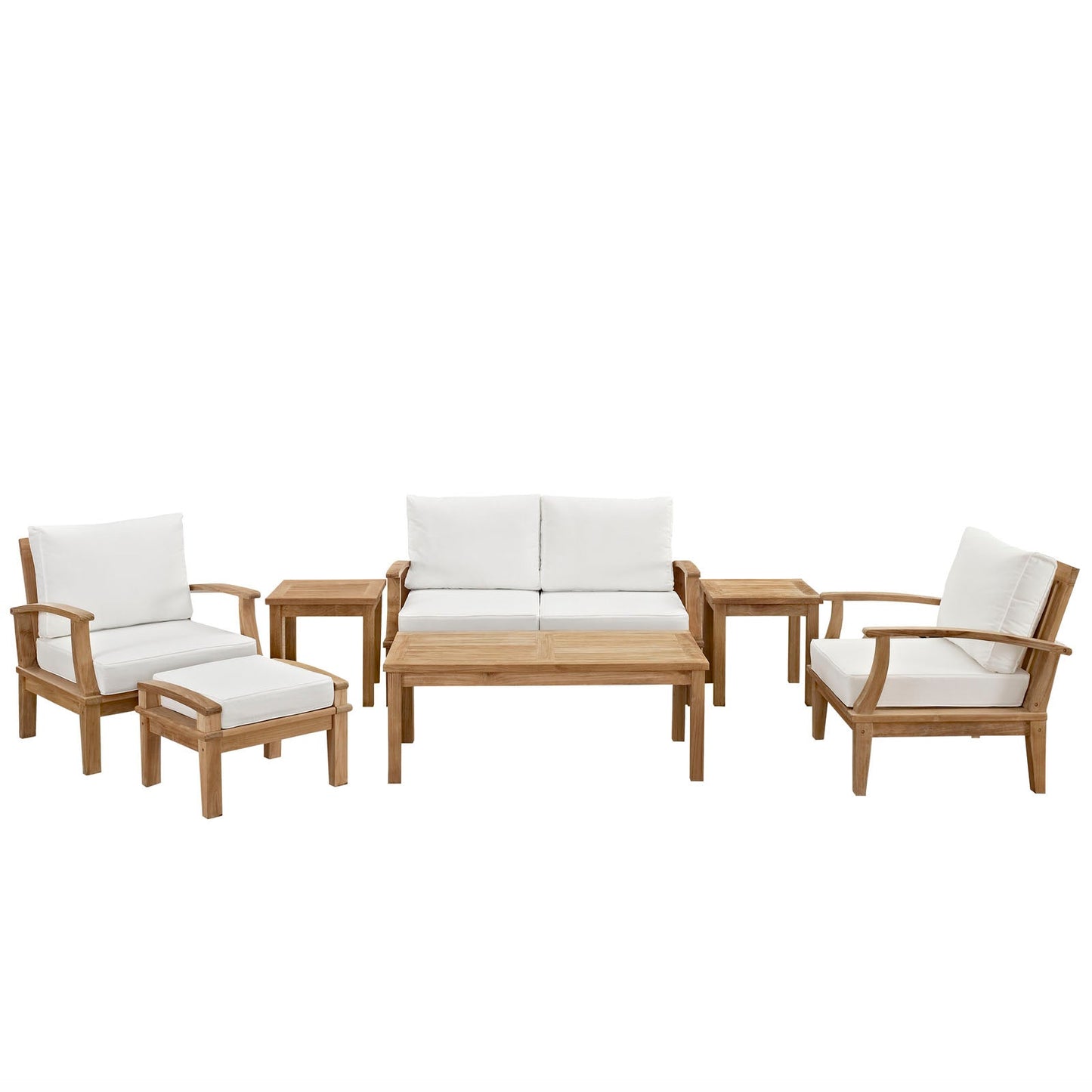 Marina 7 Piece Outdoor Patio Teak Set By Modway - EEI-1486 | Outdoor Sofas, Loveseats & Sectionals