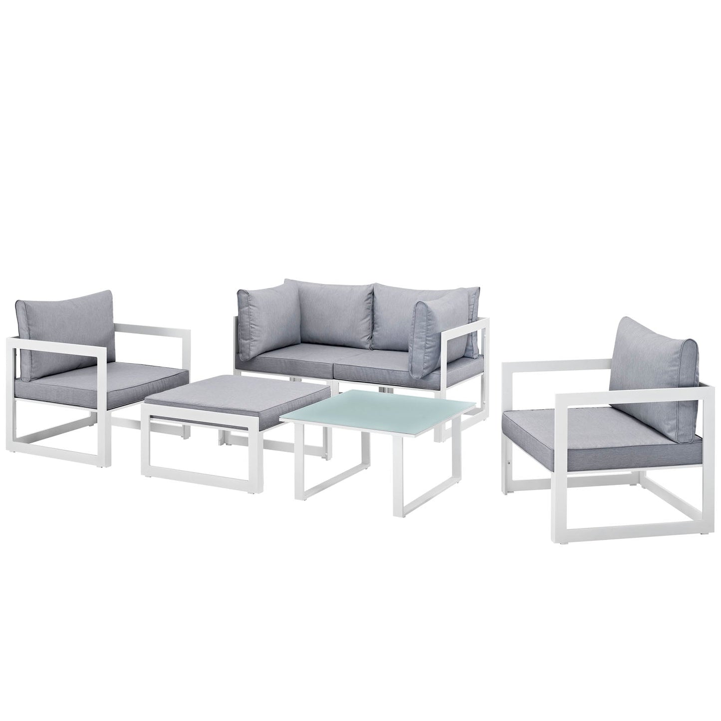 Modway Fortuna 6 Piece Outdoor Patio Sectional Sofa Set - EEI-1723 | Outdoor Sofas, Loveseats & Sectionals |