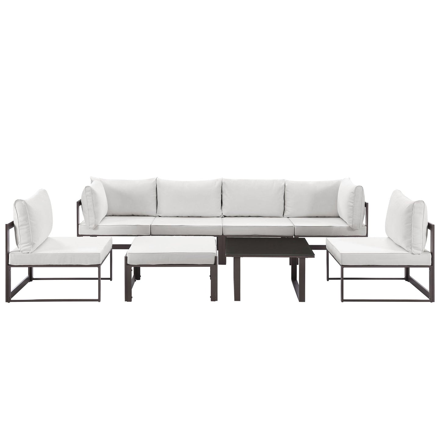 Modway Fortuna 8 Piece Outdoor Patio Sectional Sofa Set - EEI-1728 | Outdoor Sofas, Loveseats & Sectionals |