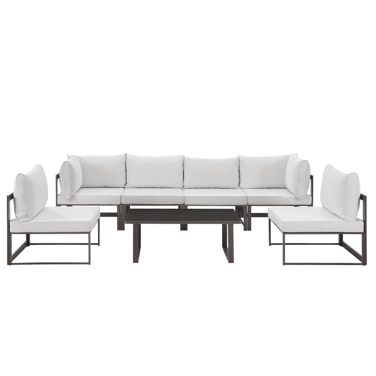 Modway Fortuna 7 Piece Outdoor Patio Sectional Sofa Set - EEI-1729 | Outdoor Sofas, Loveseats & Sectionals |
