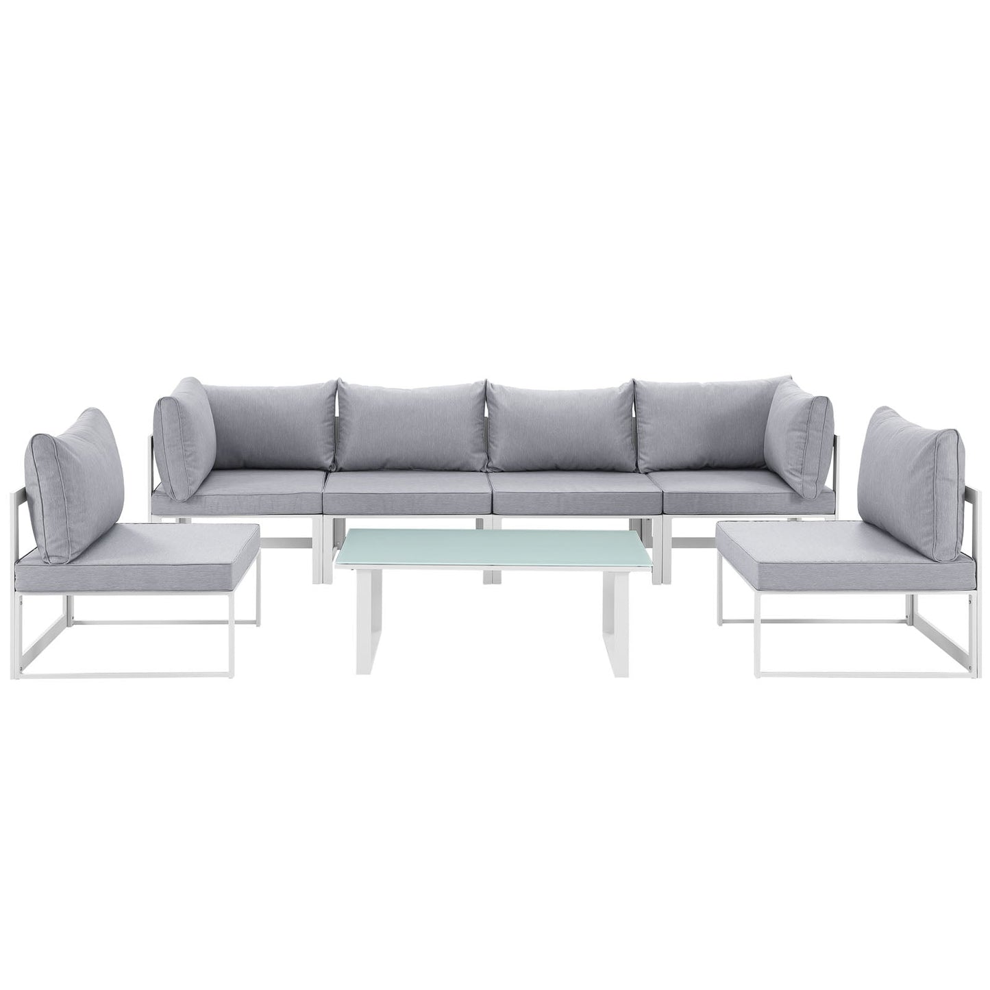Modway Fortuna 7 Piece Outdoor Patio Sectional Sofa Set - EEI-1729 | Outdoor Sofas, Loveseats & Sectionals |