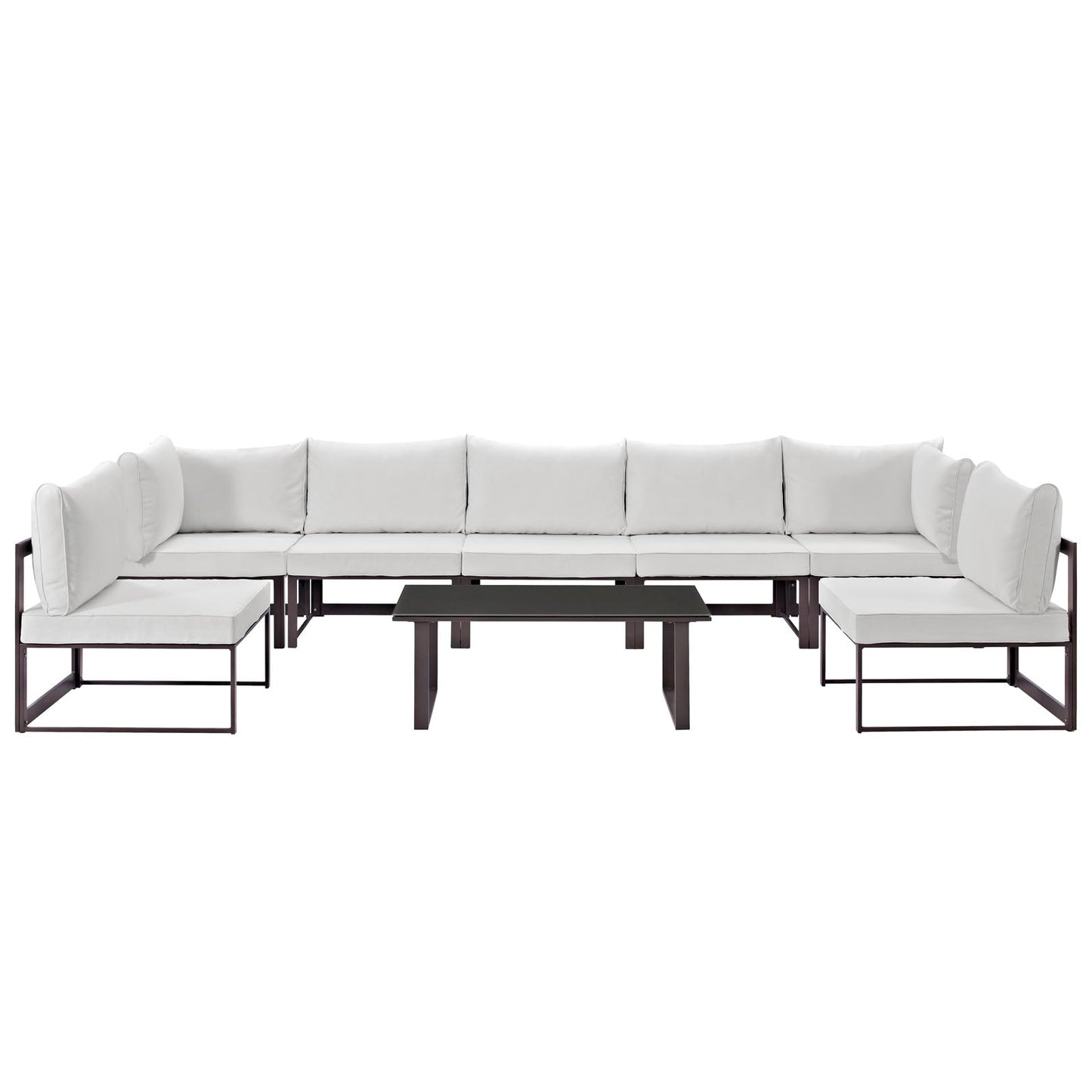 Modway Fortuna 8 Piece Outdoor Patio Sectional Sofa Set - EEI-1730 | Outdoor Sofas, Loveseats & Sectionals |