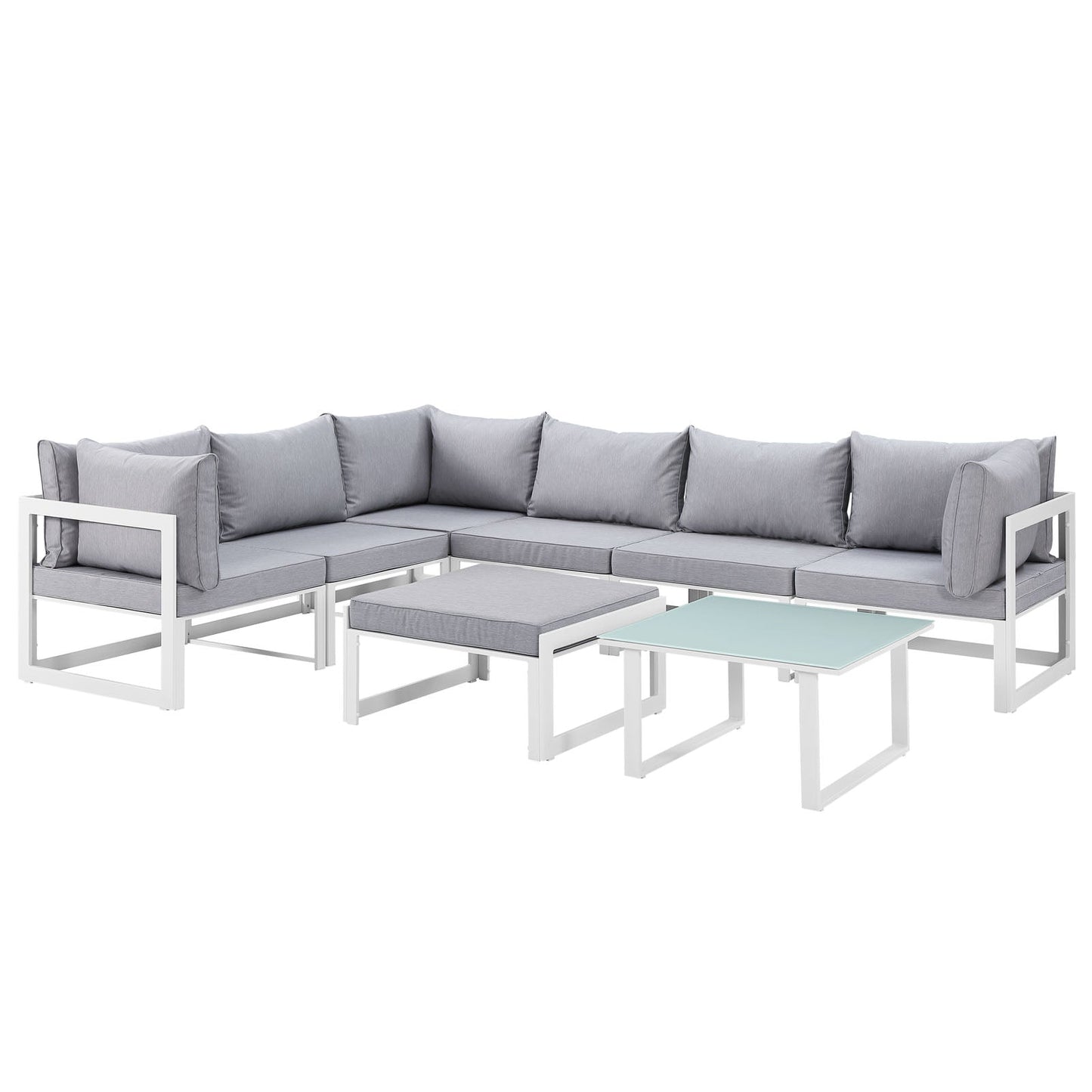 Modway Fortuna 8 Piece Outdoor Patio Sectional Sofa Set - EEI-1735 | Outdoor Sofas, Loveseats & Sectionals |