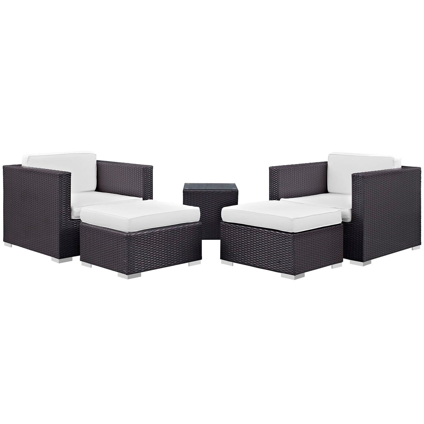 Modway Convene 5 Piece Outdoor Patio Sectional Set - EEI-1809 | Outdoor Sofas, Loveseats & Sectionals |