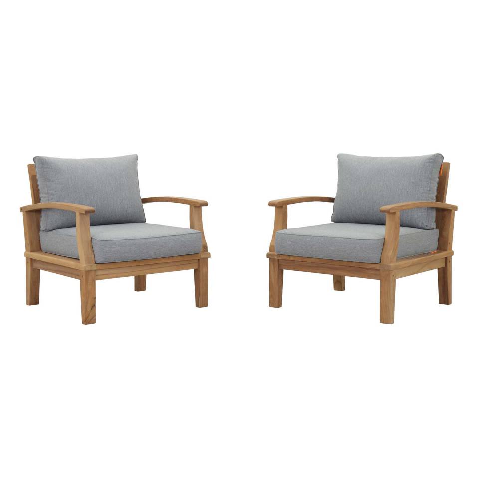 Modway Marina 2 Piece Outdoor Patio Teak Set | Outdoor Sofas, Loveseats & Sectionals | Modishstore