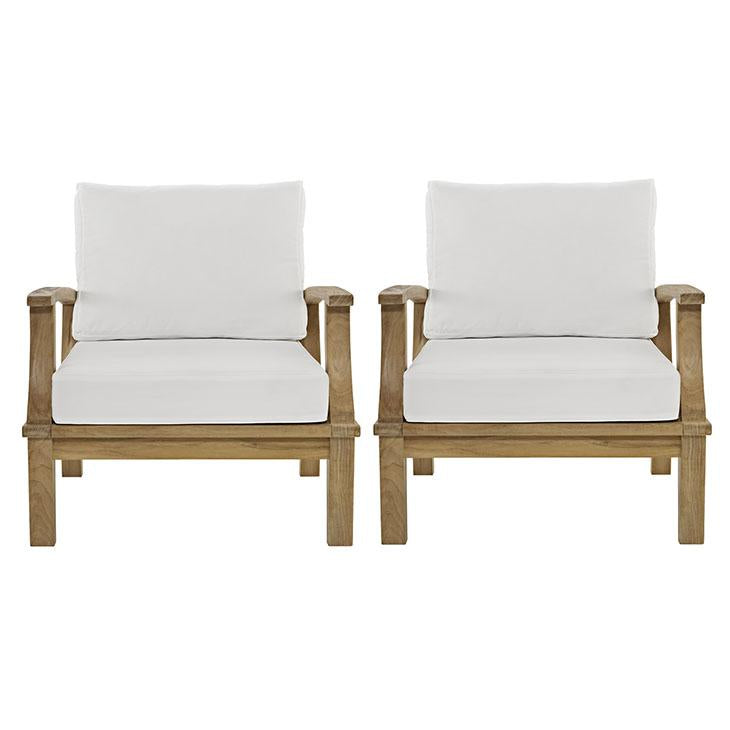 Modway Marina 2 Piece Outdoor Patio Teak Set | Outdoor Sofas, Loveseats & Sectionals | Modishstore-3