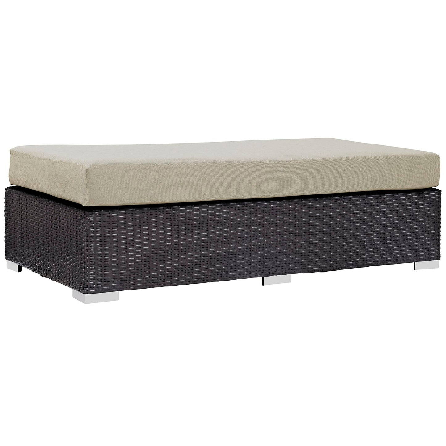 Modway Convene Outdoor Patio Fabric Rectangle Ottoman | Outdoor Ottoman |