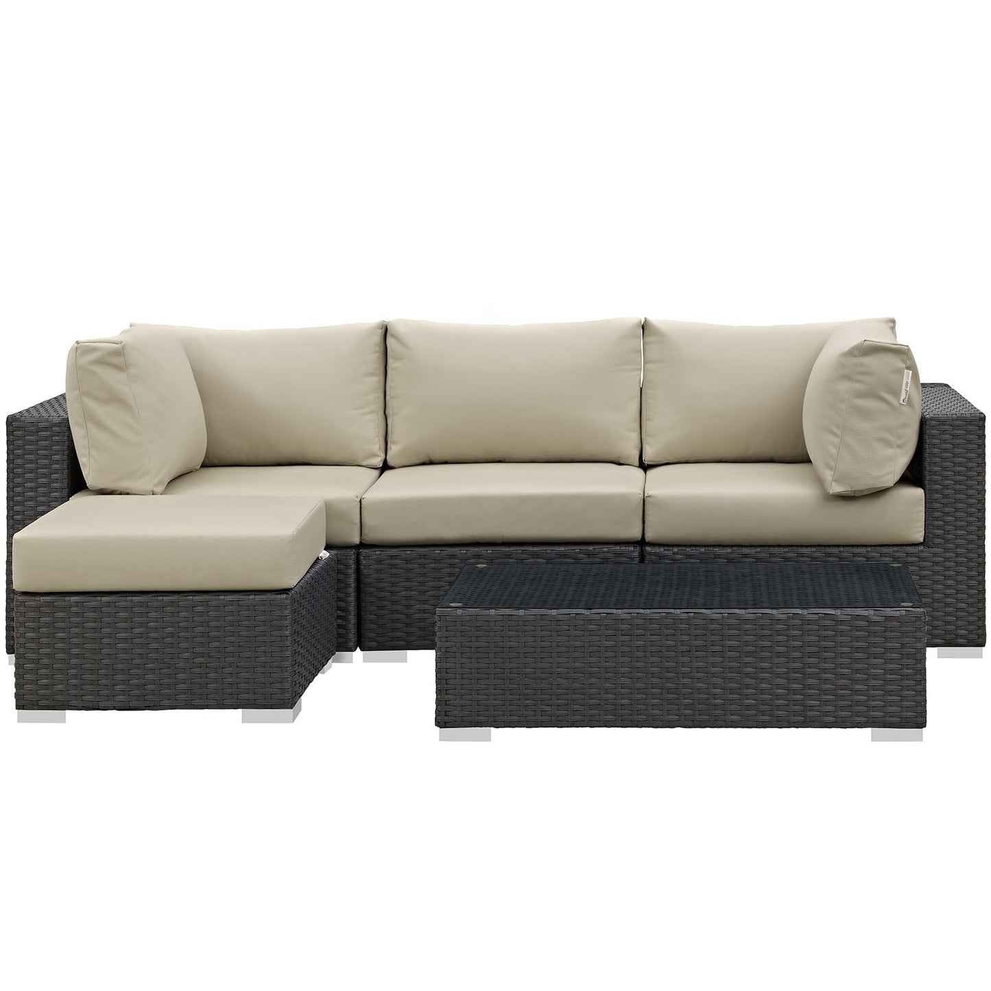 Modway Sojourn 5 Piece Outdoor Patio Sunbrella Sectional Set - EEI-1890 | Outdoor Sofas, Loveseats & Sectionals | Modishstore-25