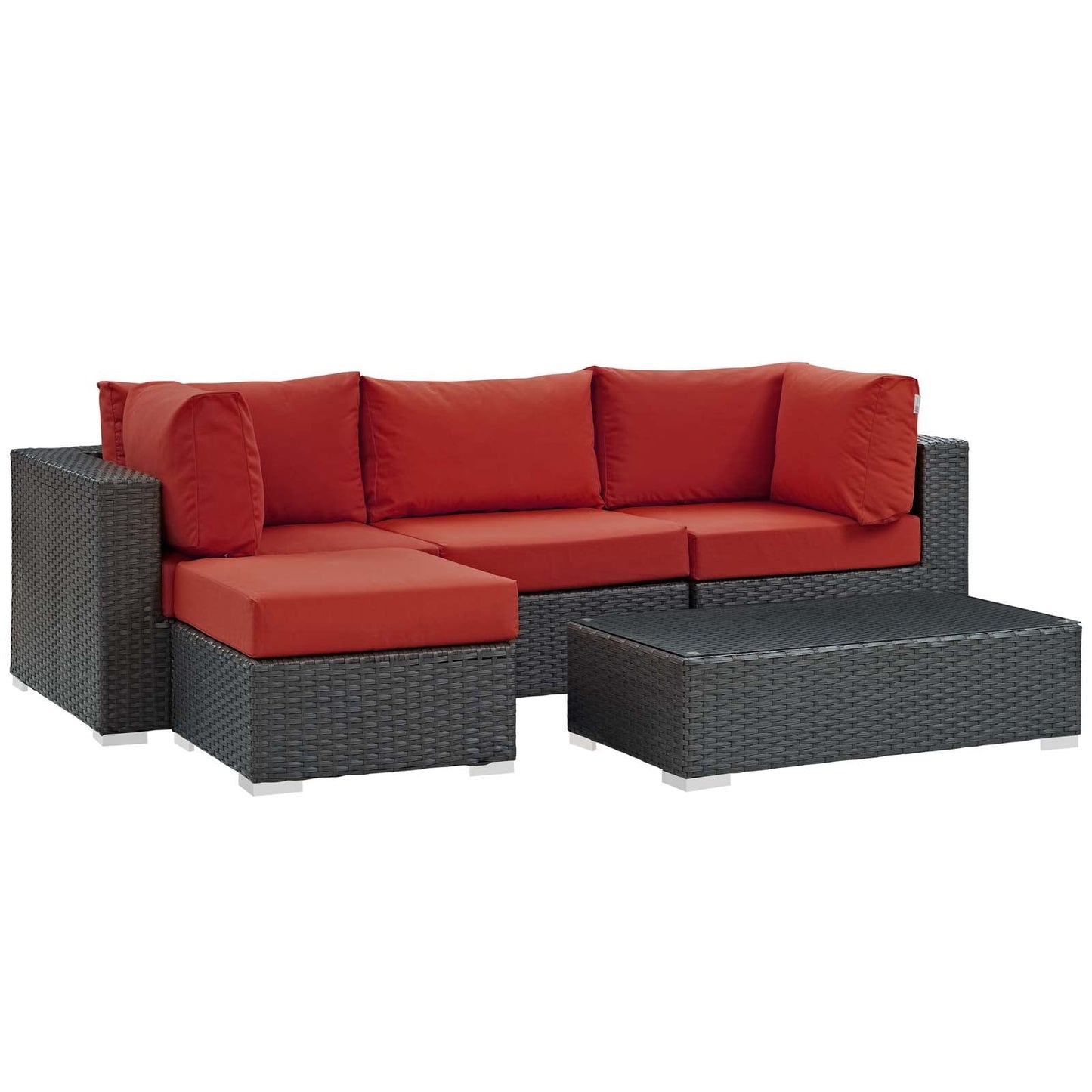Modway Sojourn 5 Piece Outdoor Patio Sunbrella Sectional Set - EEI-1890 | Outdoor Sofas, Loveseats & Sectionals | Modishstore-26