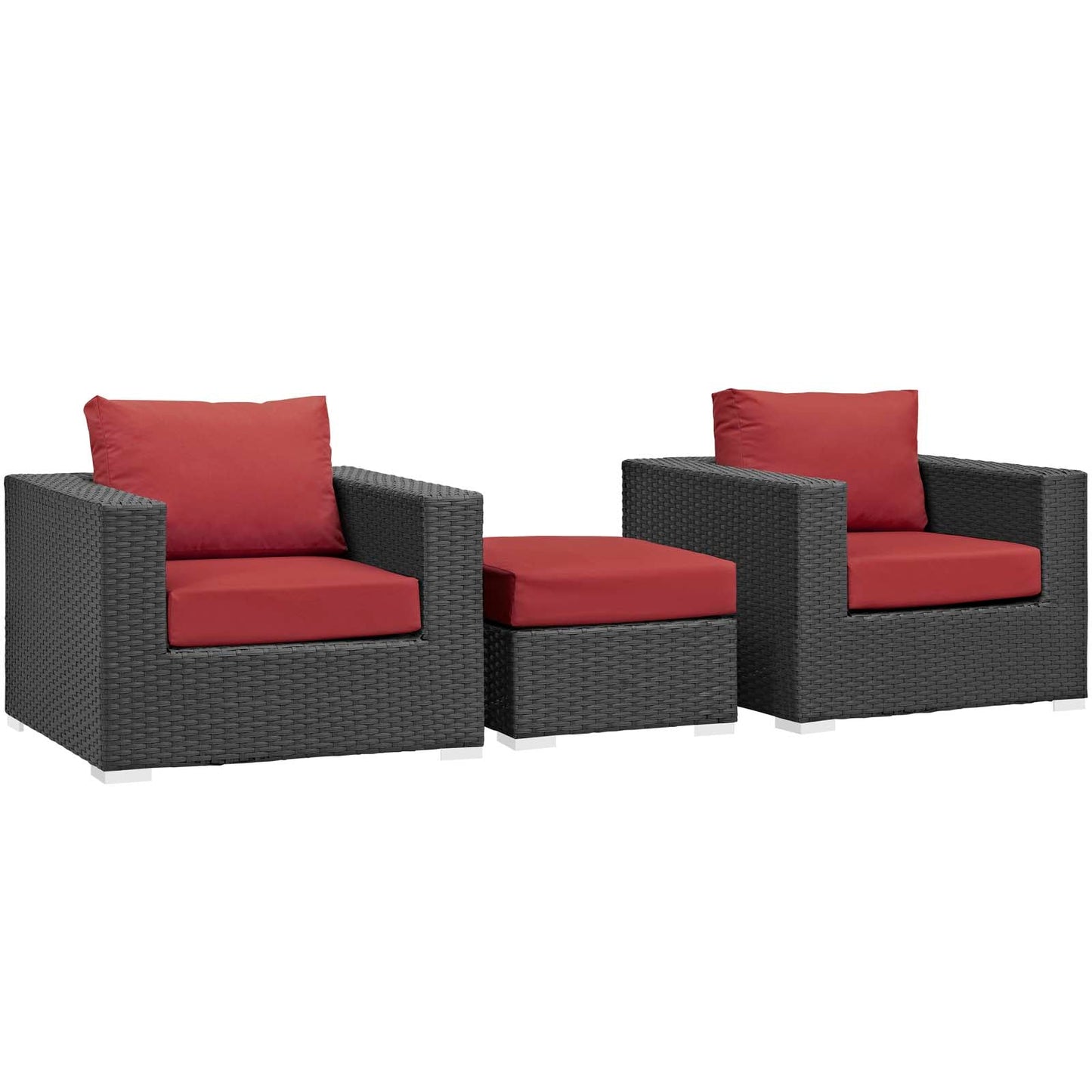 Modway Sojourn 3 Piece Outdoor Patio Sunbrella Sectional Set - EEI-1891 | Outdoor Sofas, Loveseats & Sectionals | Modishstore-24