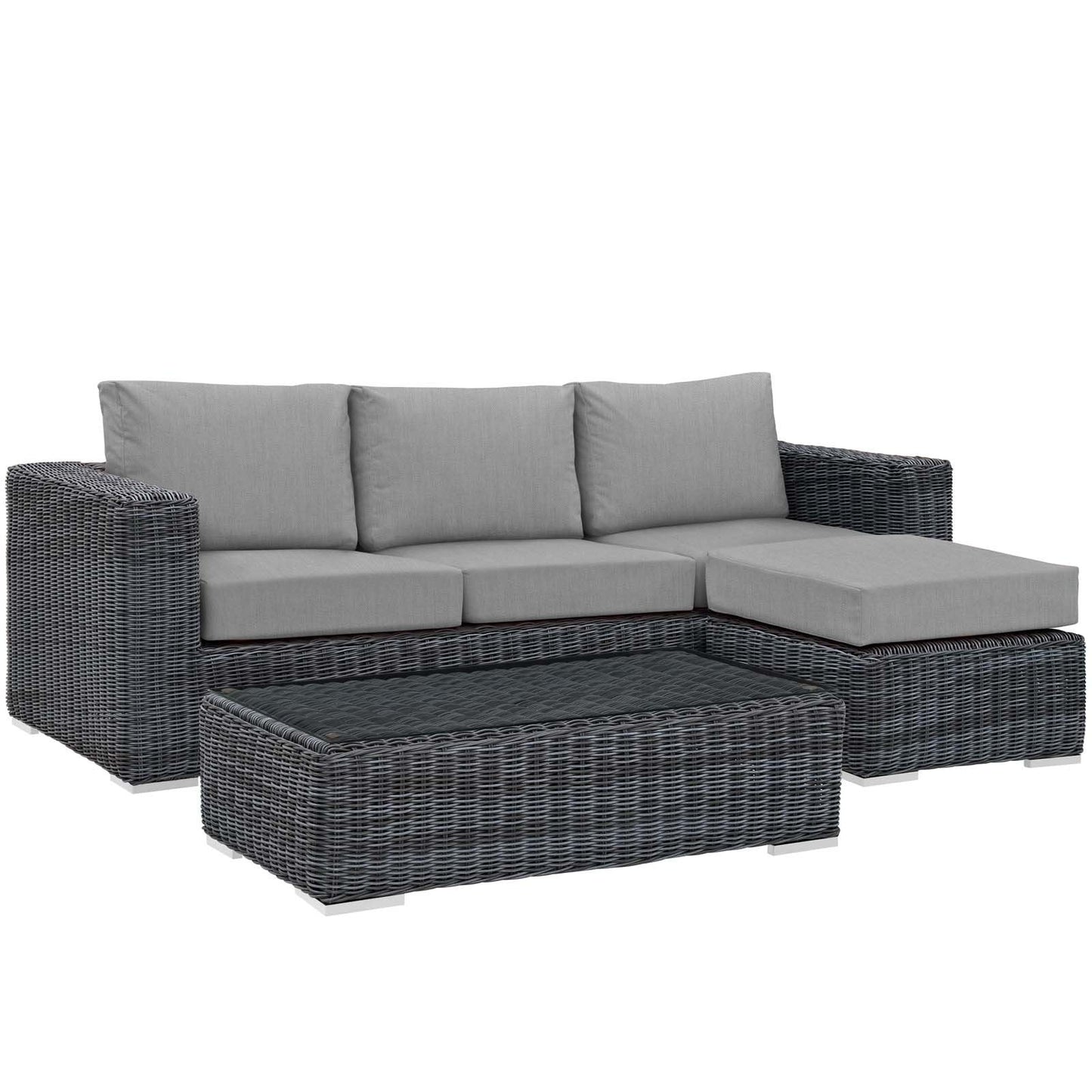 Modway Summon 3 Piece Outdoor Patio Sunbrella Sectional Set - EEI-1903 | Outdoor Sofas, Loveseats & Sectionals | Modishstore-3