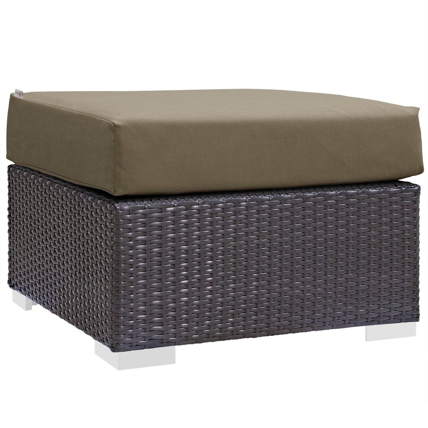 Modway Convene Outdoor Patio Fabric Square Ottoman | Outdoor Ottoman |