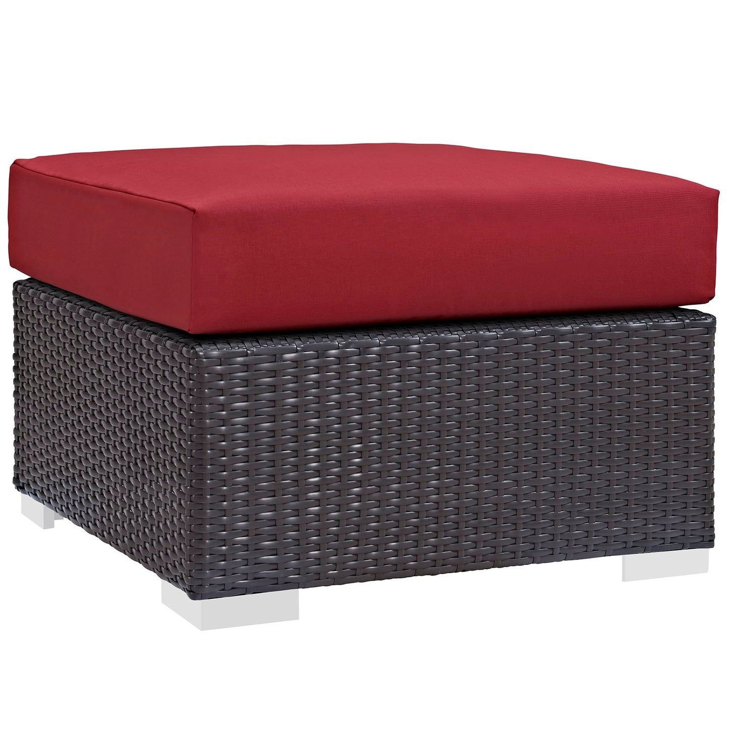 Modway Convene Outdoor Patio Fabric Square Ottoman | Outdoor Ottoman |