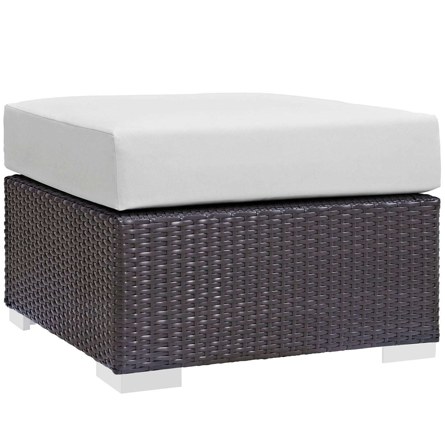 Modway Convene Outdoor Patio Fabric Square Ottoman | Outdoor Ottoman |