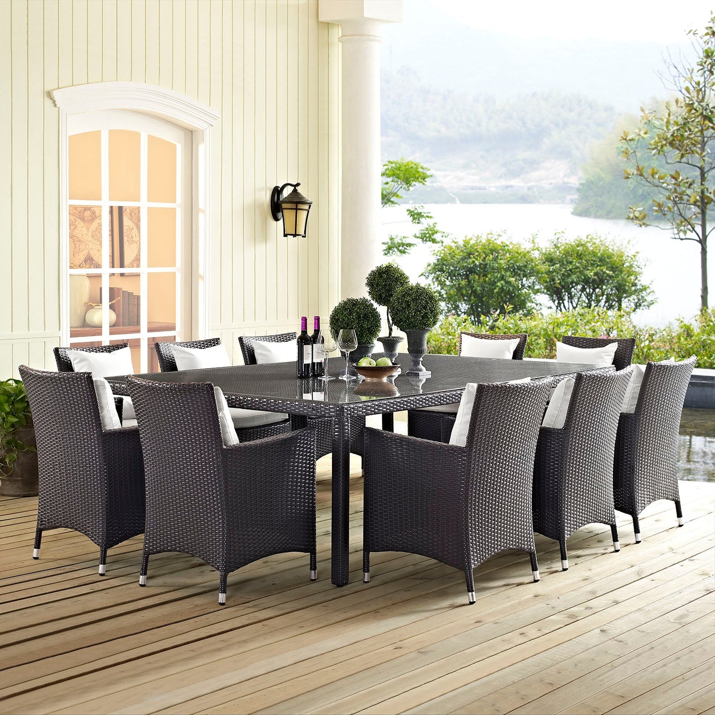 Modway Convene 90" Outdoor Patio Dining Table - Espresso | Outdoor Tables