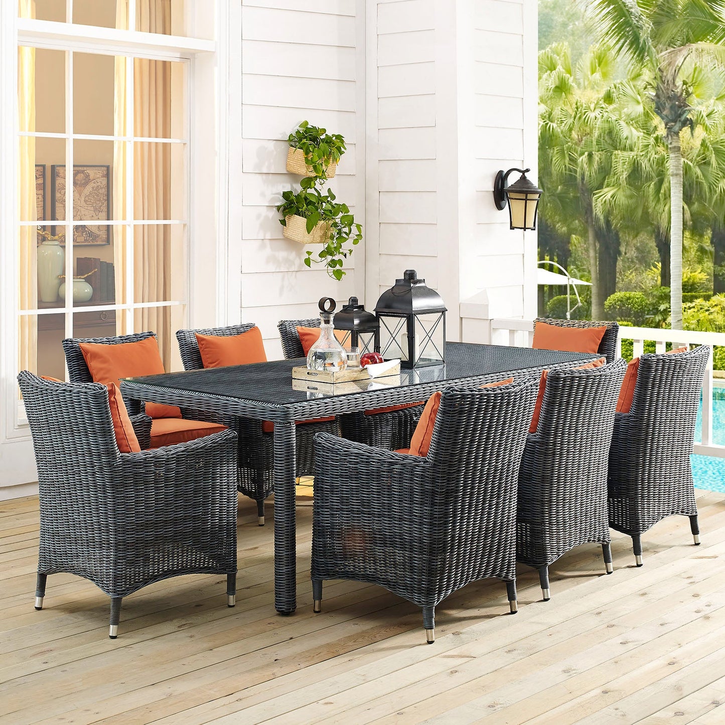 Modway Summon 83" Outdoor Patio Dining Table - Gray | Outdoor Tables | Modishstore