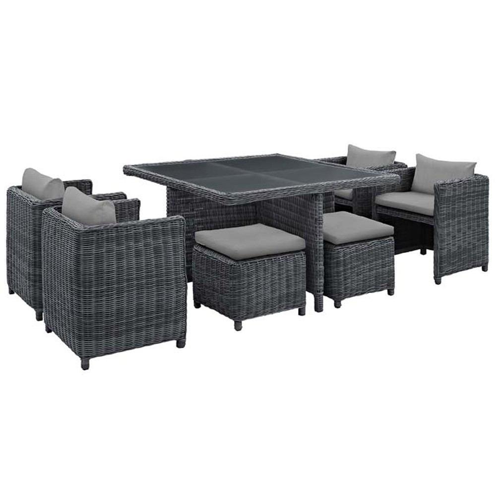 Modway Summon 9 Piece Outdoor Patio Dining Set | Outdoor Dining Set | Modishstore-3