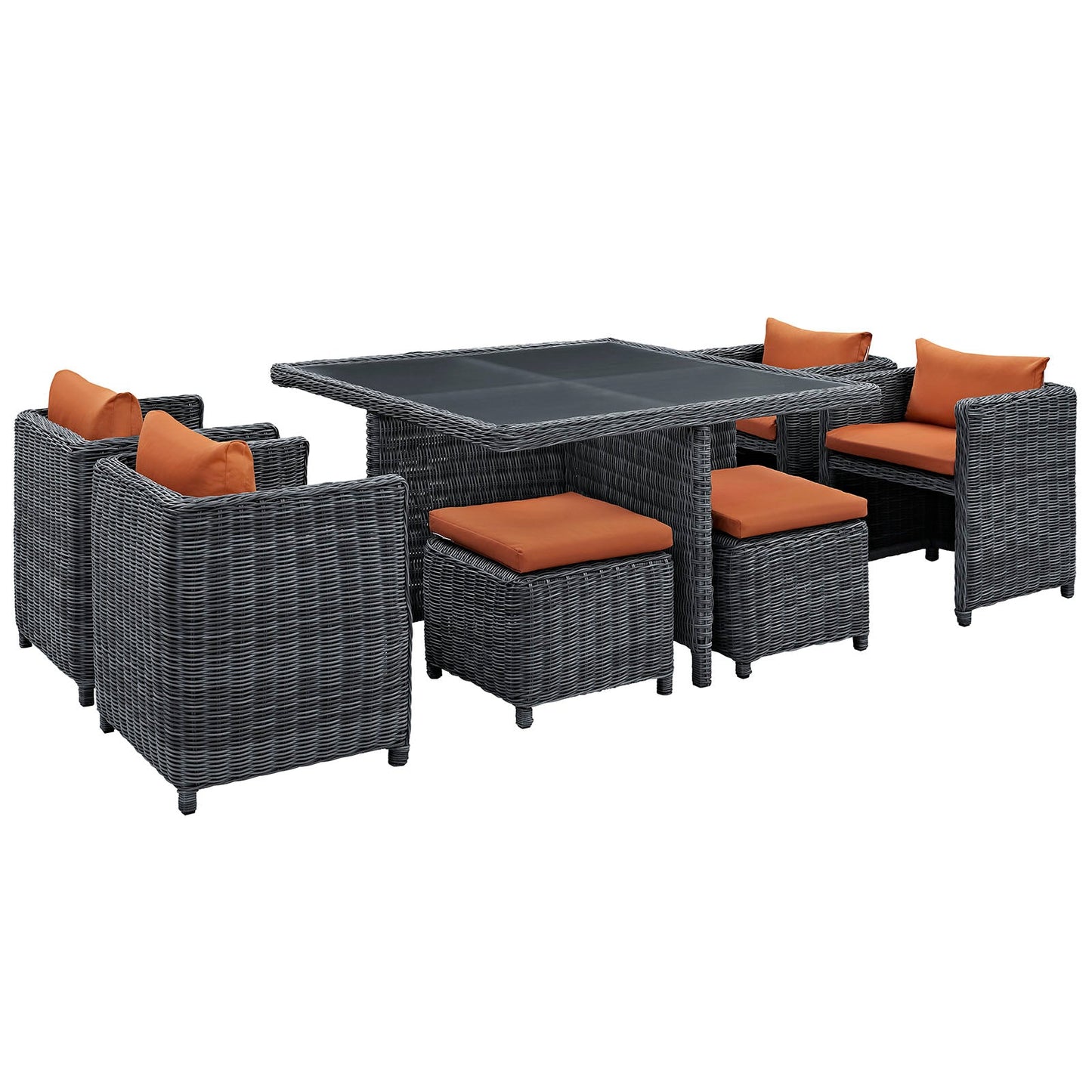 Modway Summon 9 Piece Outdoor Patio Dining Set | Outdoor Dining Set | Modishstore-5