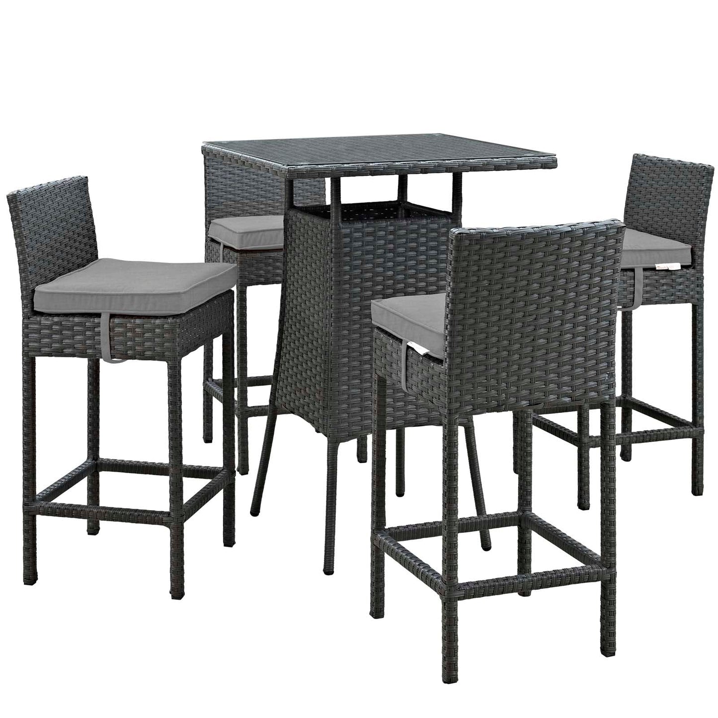 Sojourn 5 Piece Outdoor Patio Sunbrella® Pub Set By Modway - EEI-1967 | Bar Stools & Table | Modishstore - 2