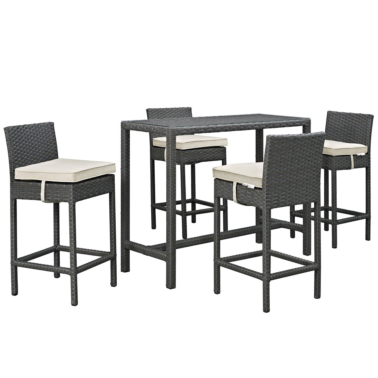 Sojourn 5 Piece Outdoor Patio Sunbrella® Pub Set By Modway - EEI-1968 | Bar Stools & Table | Modishstore