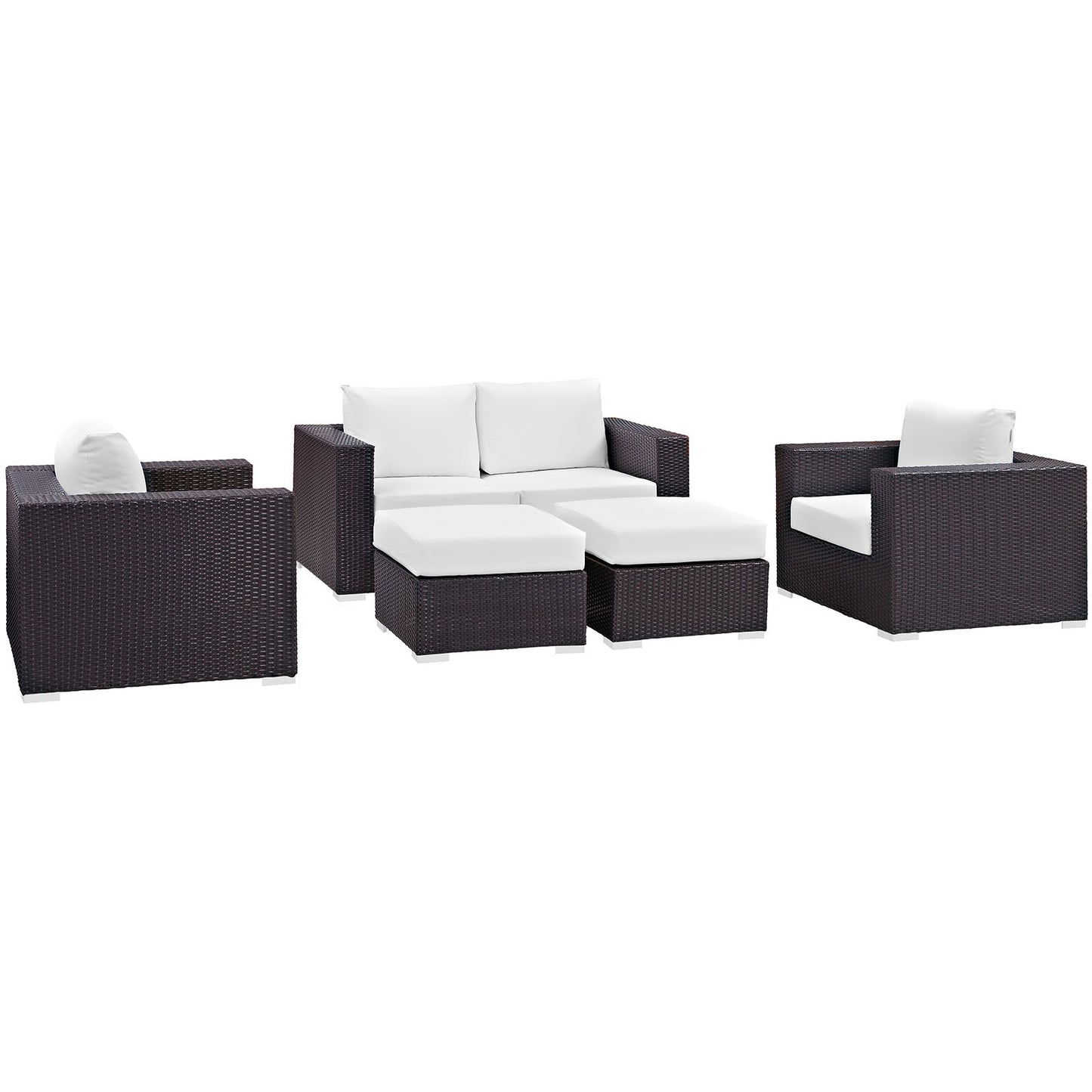 Modway Convene 5 Piece Outdoor Patio Sofa Set | Outdoor Sofas, Loveseats & Sectionals |
