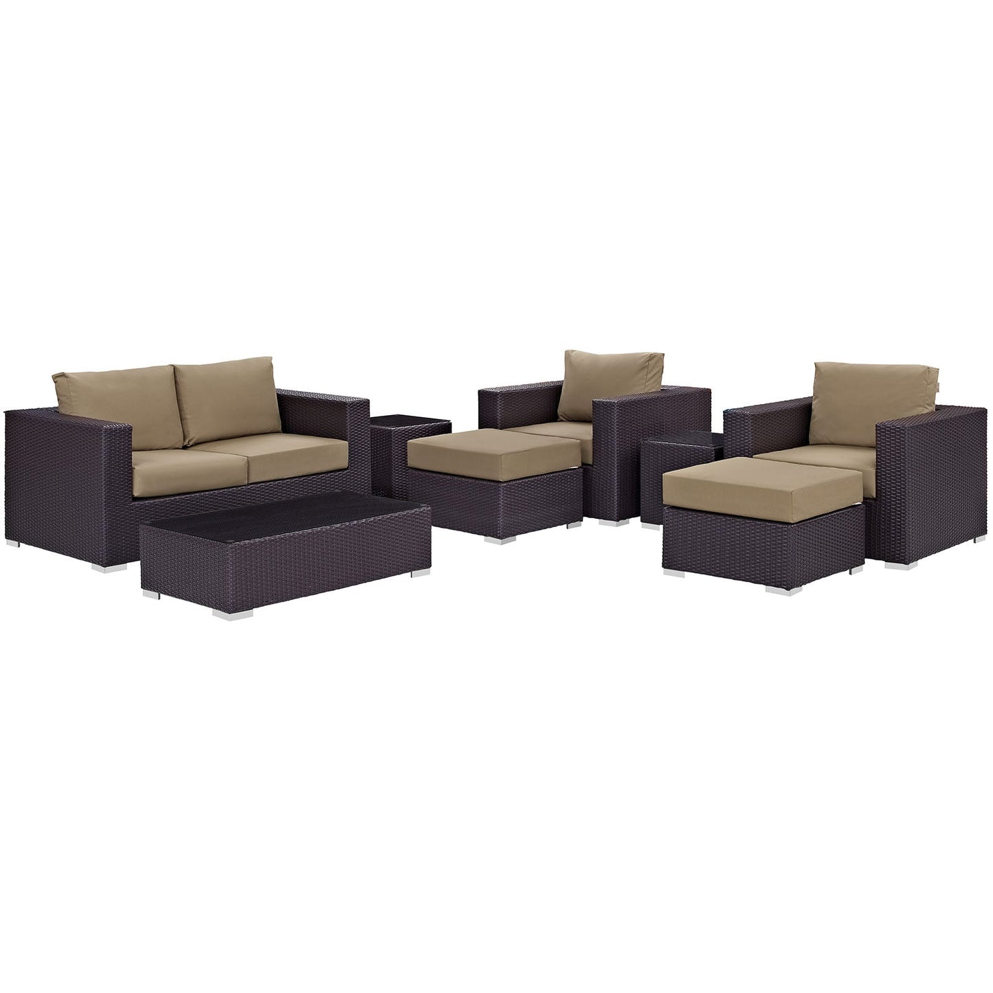 Modway Convene 8 Piece Outdoor Patio Sofa Set | Outdoor Sofas, Loveseats & Sectionals |