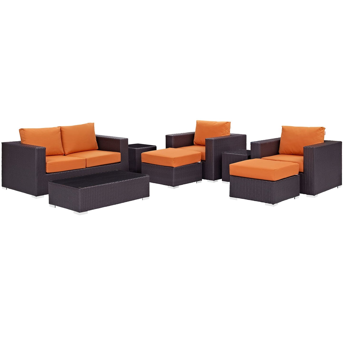 Modway Convene 8 Piece Outdoor Patio Sofa Set | Outdoor Sofas, Loveseats & Sectionals |