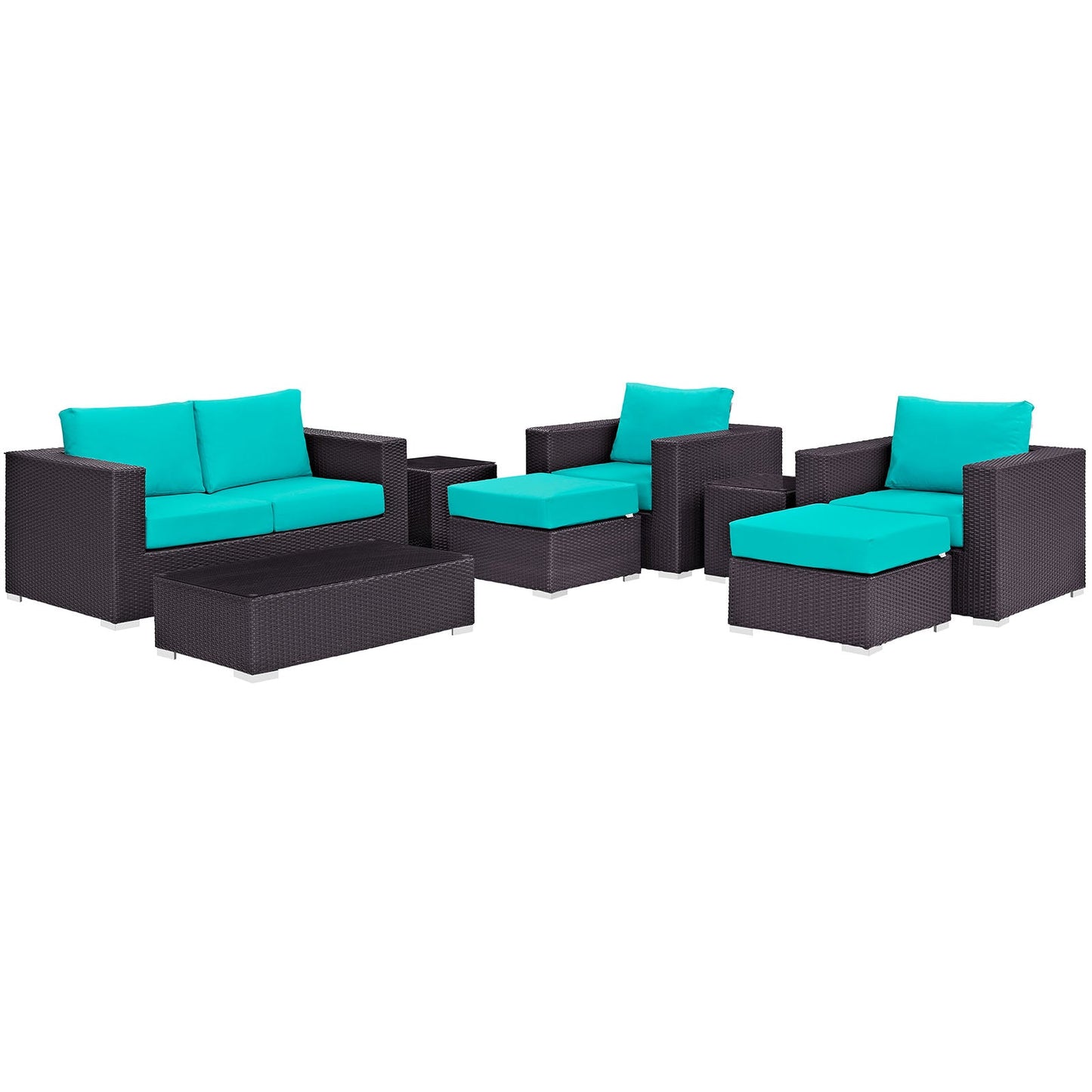 Modway Convene 8 Piece Outdoor Patio Sofa Set | Outdoor Sofas, Loveseats & Sectionals |