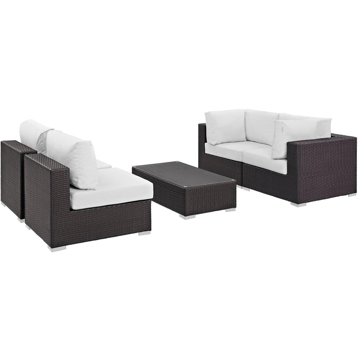 Modway Convene 5 Piece Outdoor Patio Coffee Table Set | Outdoor Sofas, Loveseats & Sectionals |