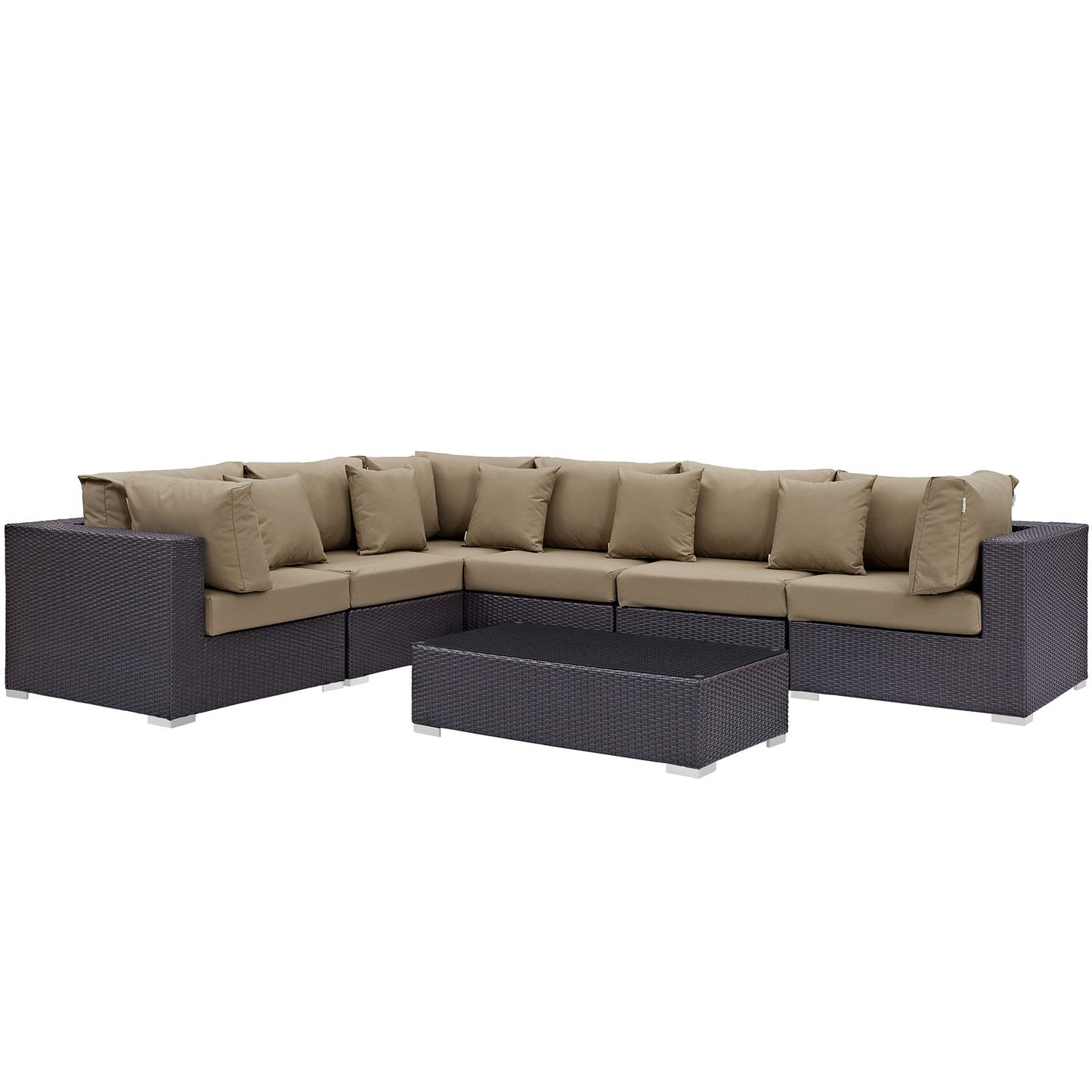 Modway Convene 7 Piece Outdoor Patio Sectional Set - EEI-2168 | Outdoor Sofas, Loveseats & Sectionals |