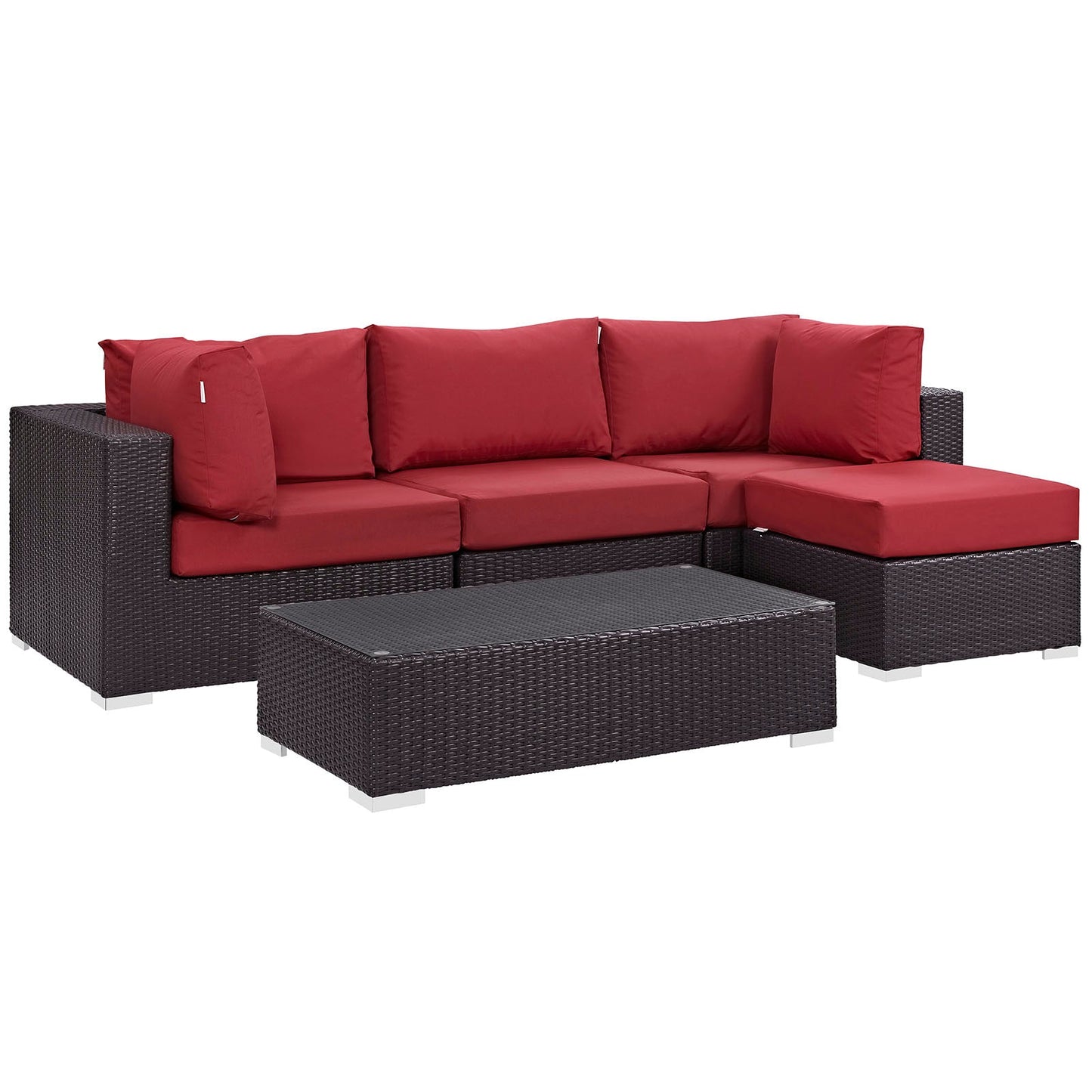 Modway Convene 5 Piece Outdoor Patio Sectional Set - EEI-2172 | Outdoor Sofas, Loveseats & Sectionals |