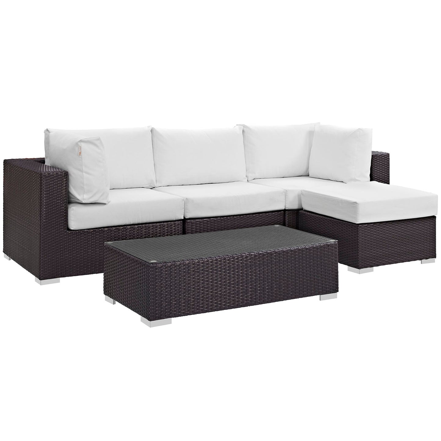 Modway Convene 5 Piece Outdoor Patio Sectional Set - EEI-2172 | Outdoor Sofas, Loveseats & Sectionals |