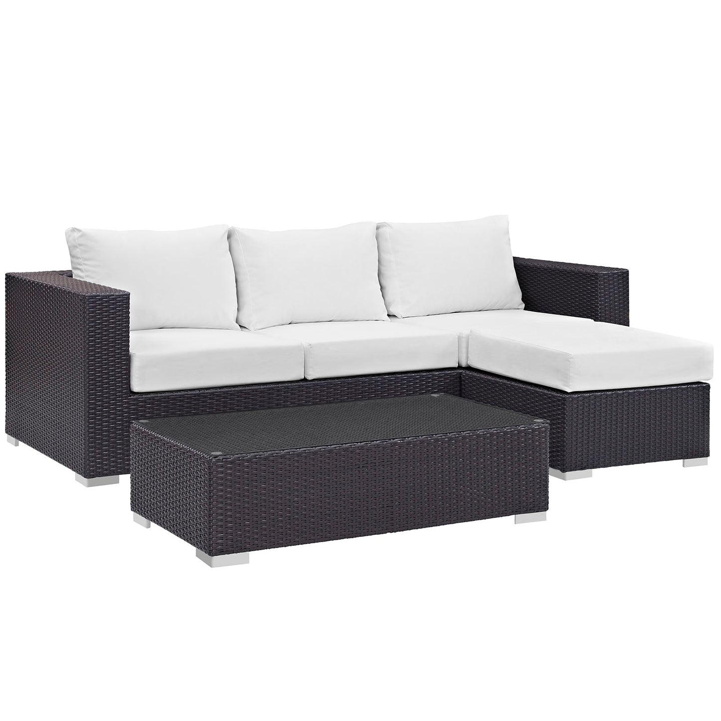 Modway Convene 3 Piece Outdoor Patio Sofa Set | Outdoor Sofas, Loveseats & Sectionals |