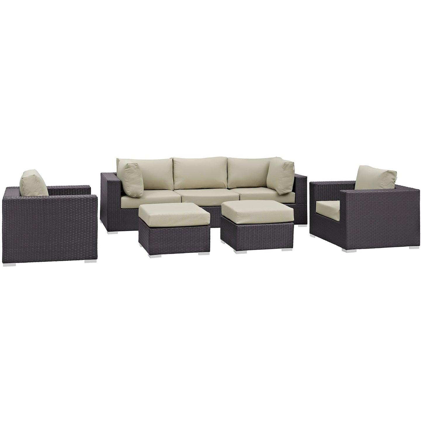 Modway Convene 7 Piece Outdoor Patio Sectional Set - EEI-2200 | Outdoor Sofas, Loveseats & Sectionals |