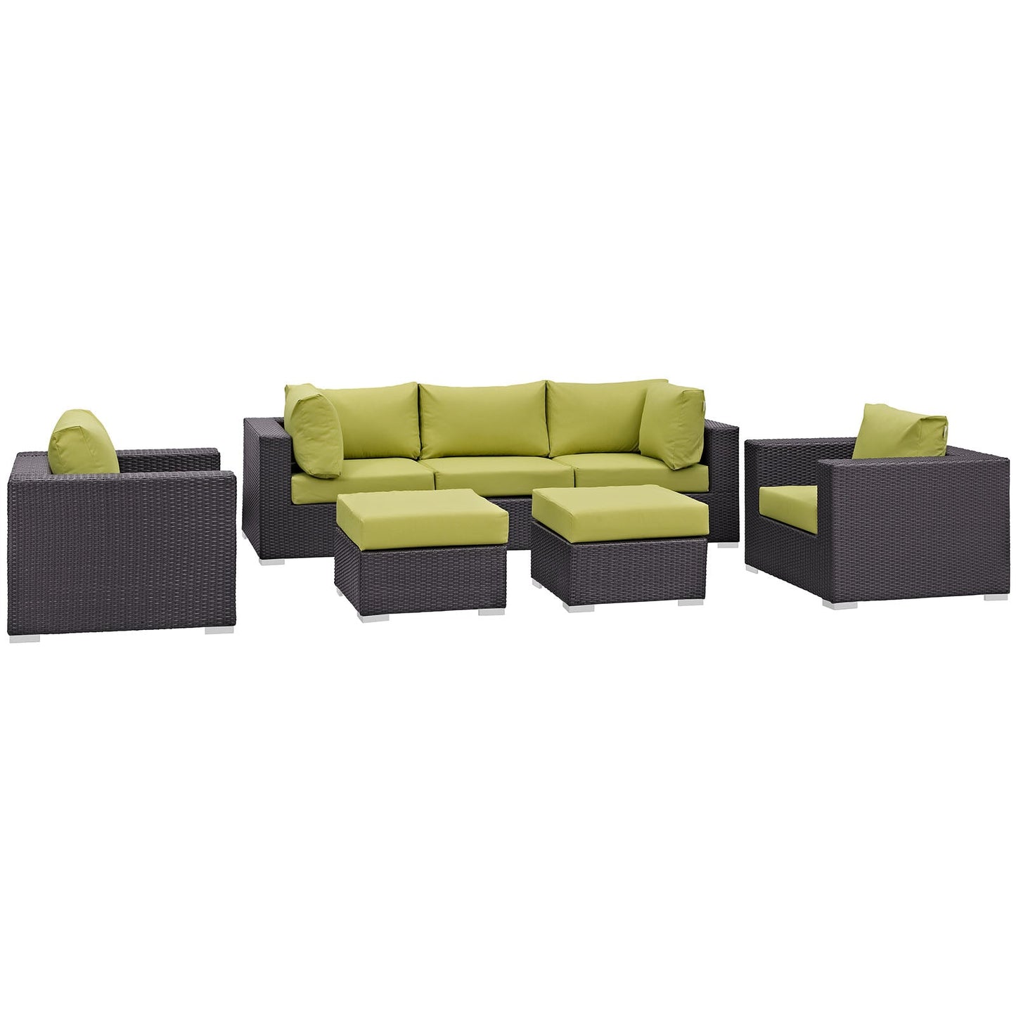 Modway Convene 7 Piece Outdoor Patio Sectional Set - EEI-2200 | Outdoor Sofas, Loveseats & Sectionals |