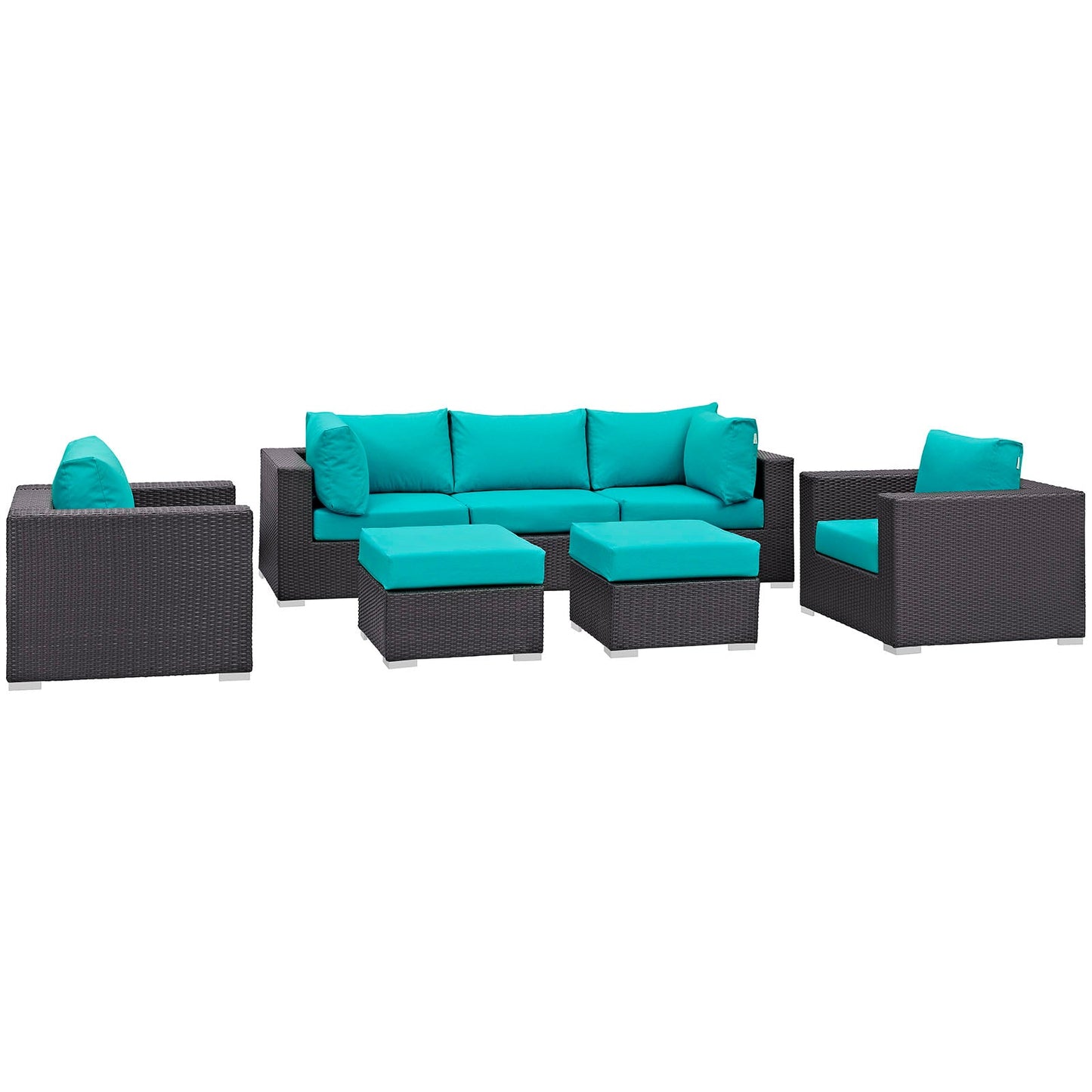 Modway Convene 7 Piece Outdoor Patio Sectional Set - EEI-2200 | Outdoor Sofas, Loveseats & Sectionals |