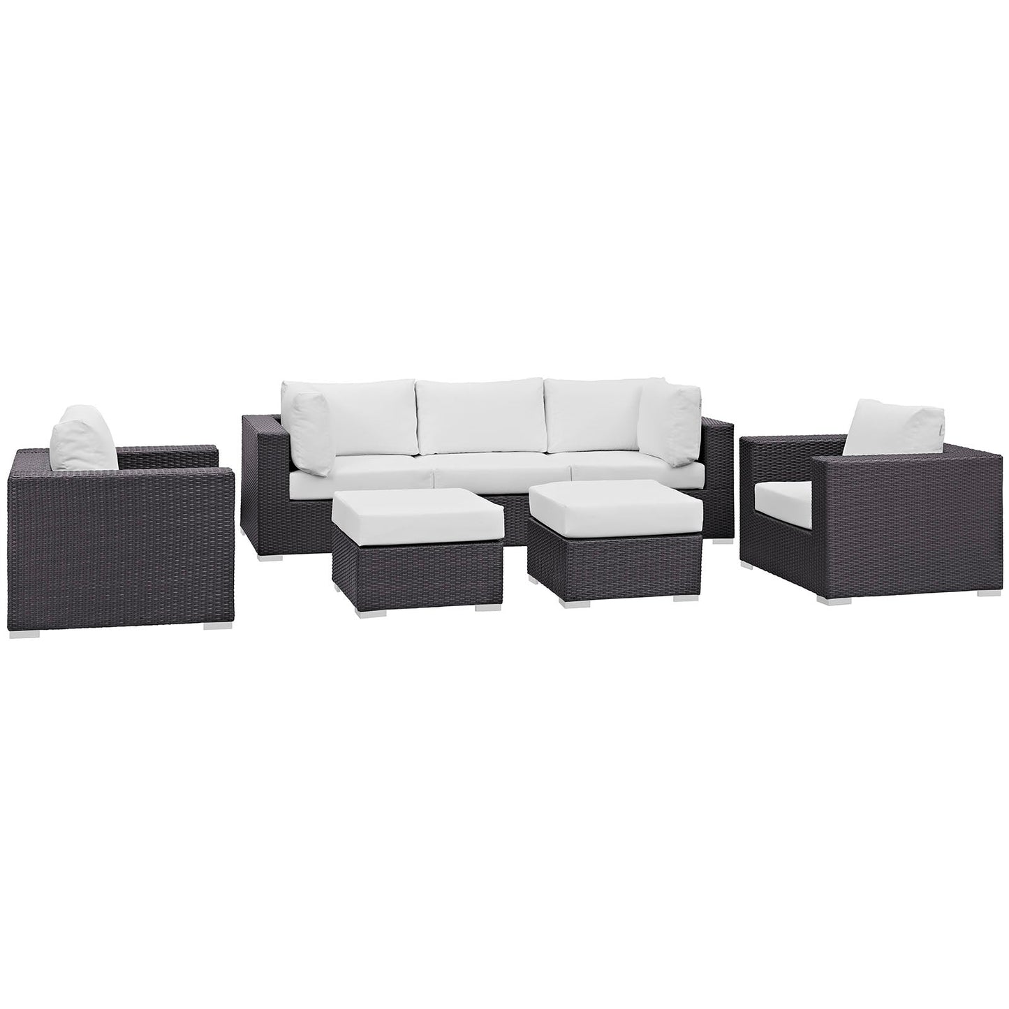 Modway Convene 7 Piece Outdoor Patio Sectional Set - EEI-2200 | Outdoor Sofas, Loveseats & Sectionals |