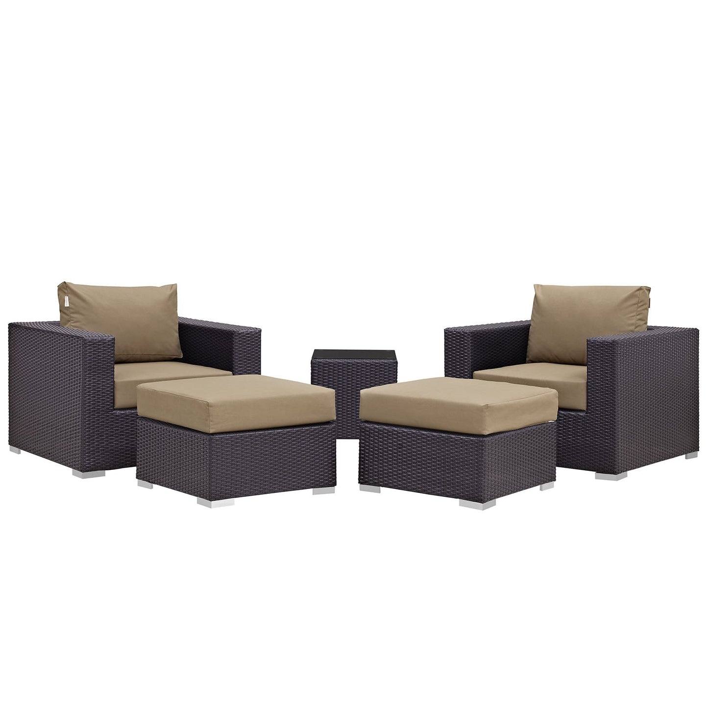 Modway Convene 5 Piece Outdoor Patio Sectional Set - EEI-2201 | Outdoor Sofas, Loveseats & Sectionals |