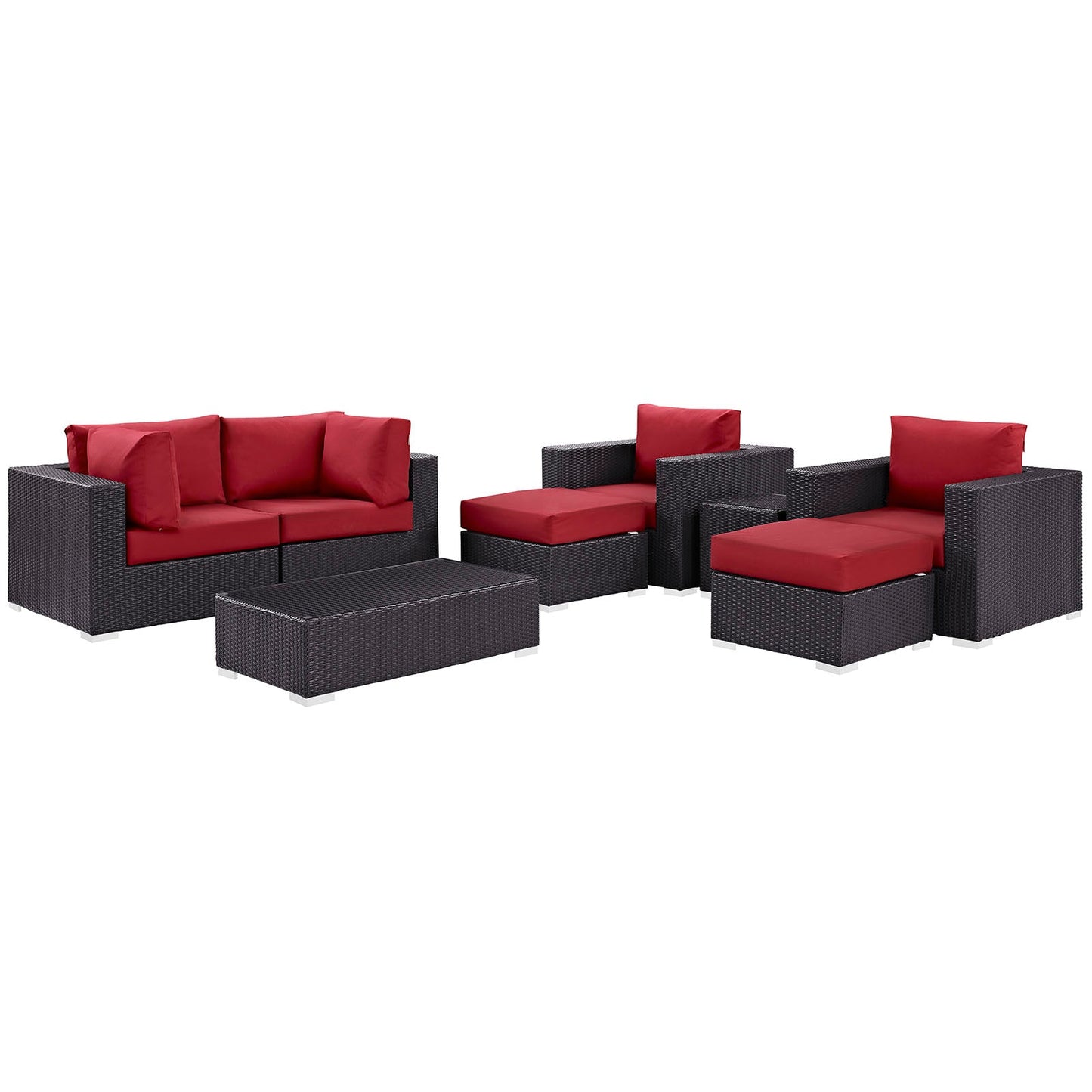 Modway Convene 8 Piece Outdoor Patio Sectional Set - EEI-2206 | Outdoor Sofas, Loveseats & Sectionals |