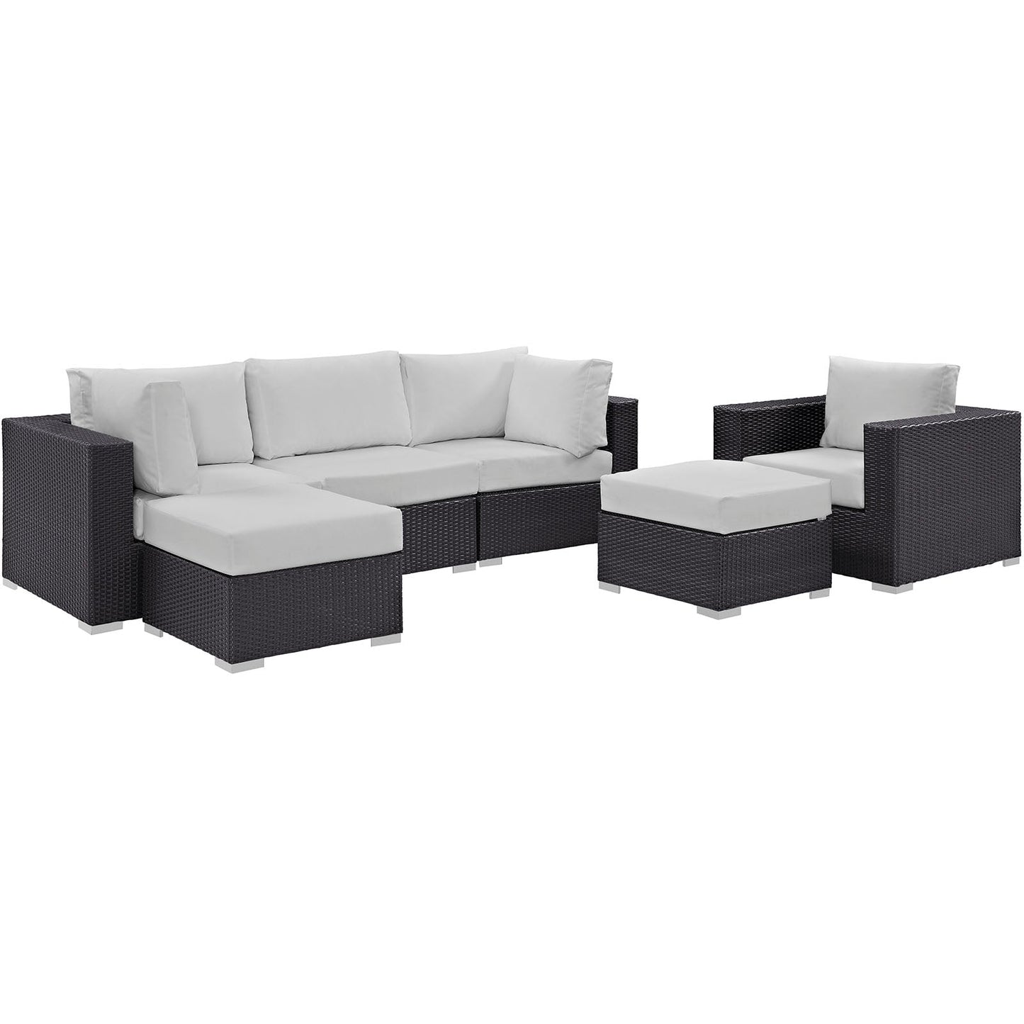 Modway Convene 6 Piece Outdoor Patio Sectional Set - EEI-2207 | Outdoor Sofas, Loveseats & Sectionals |