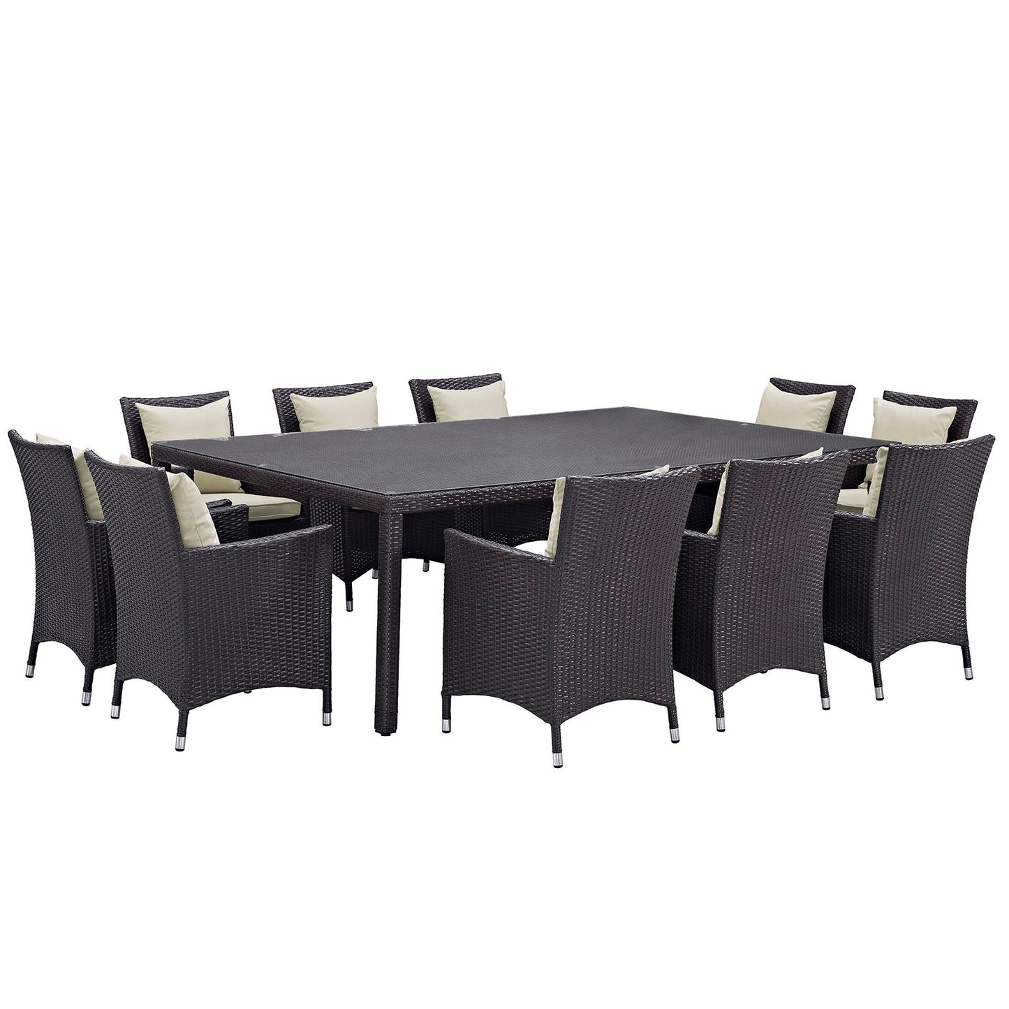 Modway Convene 11 Piece Outdoor Patio 90" Dining Set | Outdoor Dining Set |