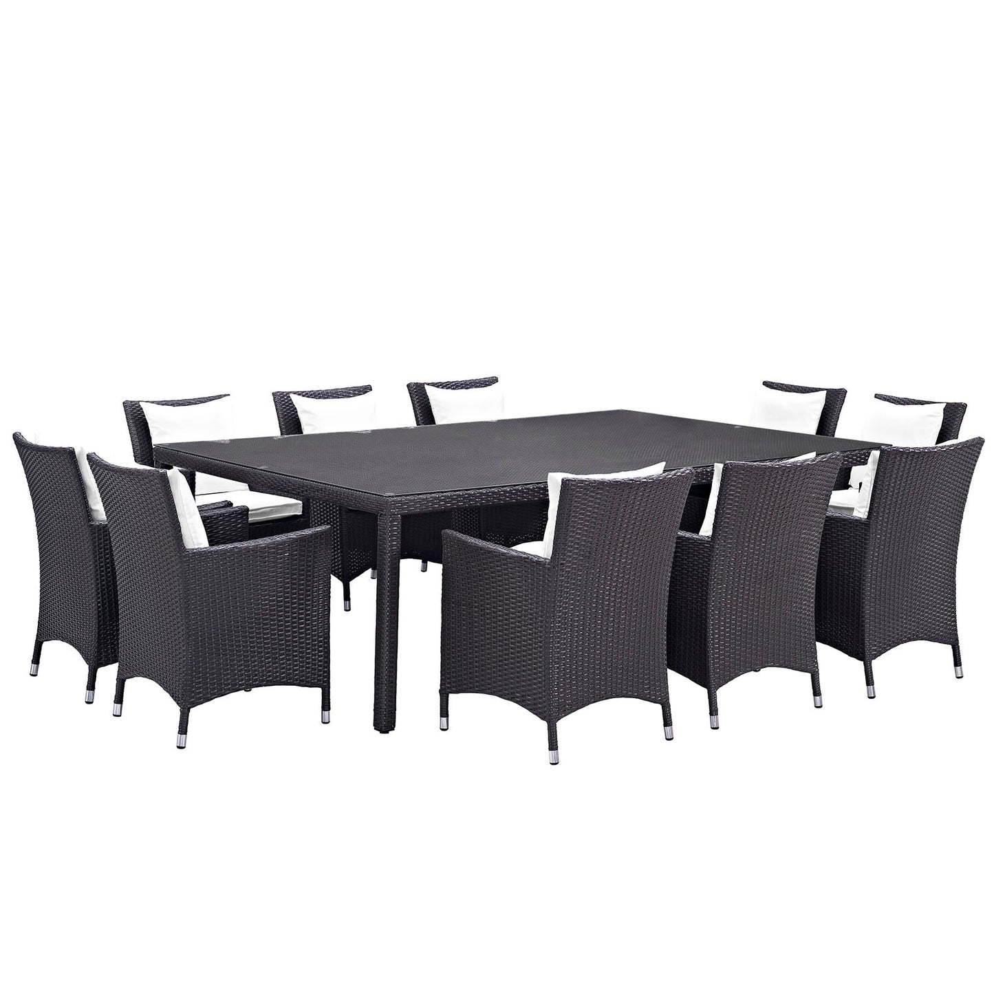 Modway Convene 11 Piece Outdoor Patio 90" Dining Set | Outdoor Dining Set |