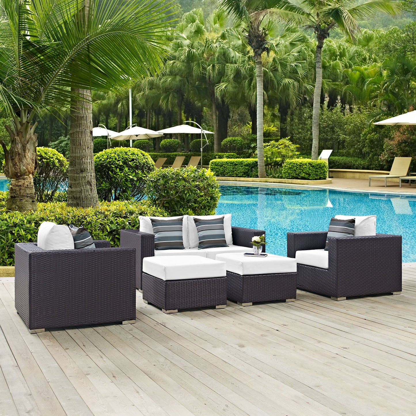 Convene 5 Piece Outdoor Patio Sofa Set By Modway - EEI-2351 | Outdoor Sofas, Loveseats & Sectionals - 6