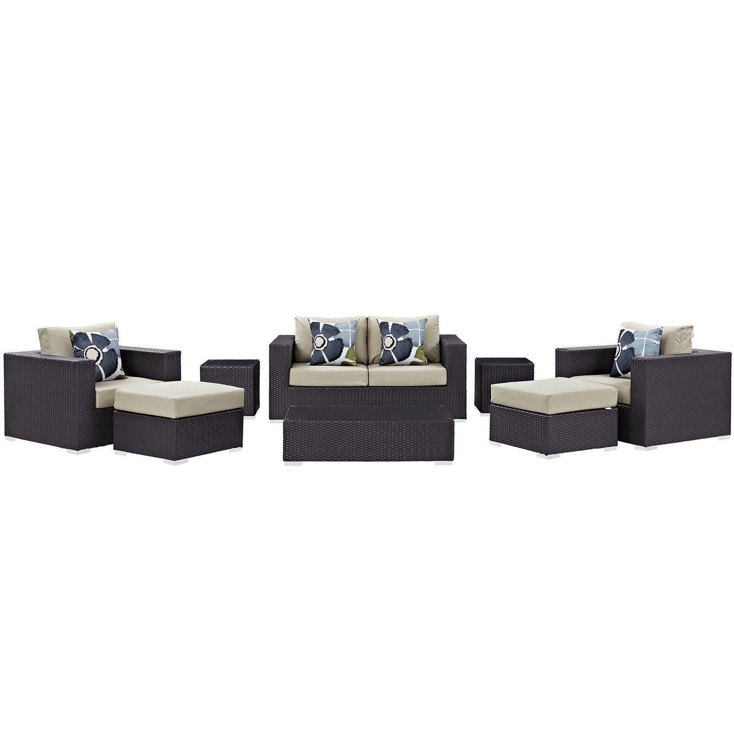 Convene 8 Piece Outdoor Patio Sofa Set By Modway - EEI-2352 | Outdoor Sofas, Loveseats & Sectionals