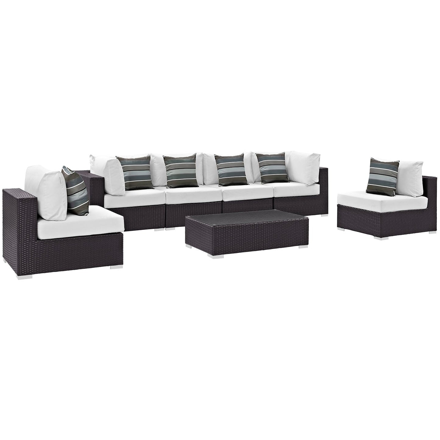 Modway Convene 7 Piece Outdoor Patio Sectional Set - EEI-2357 | Outdoor Sofas, Loveseats & Sectionals |